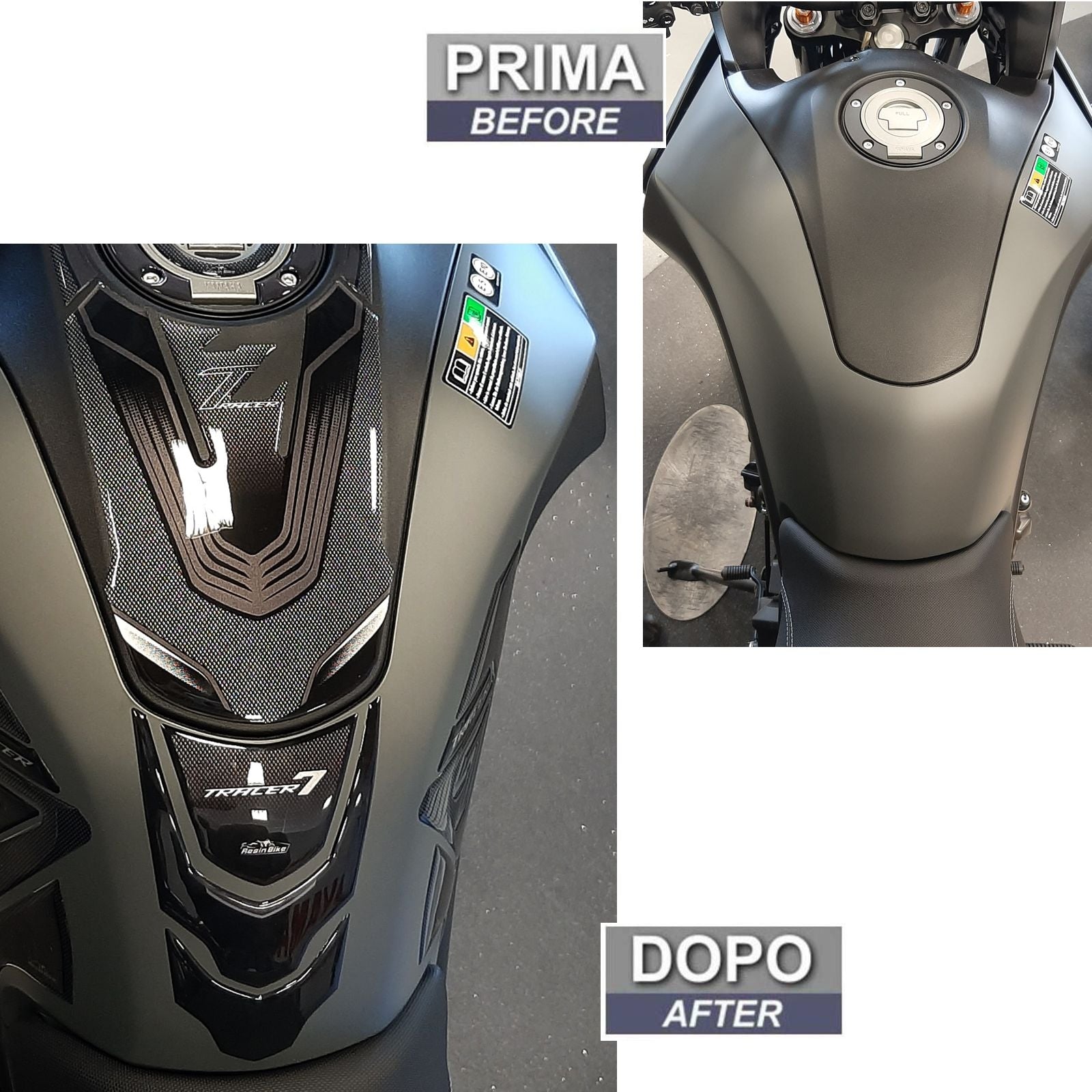 Resin Bike 3D Motorcycle Stickers - Tank Pad | Yamaha Tracer 7 2021>Current - Pyramid Motorcycle Accessories
