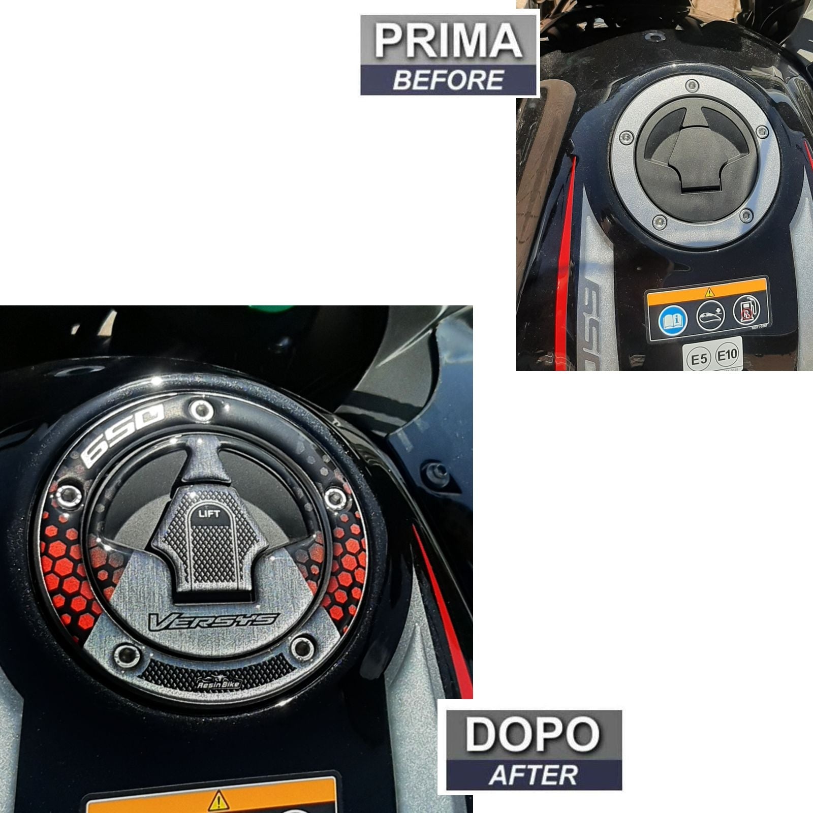 Resin Bike 3D Motorcycle Stickers - Fuel Cap | Kawasaki Versys 650 2017>2021 - Pyramid Motorcycle Accessories
