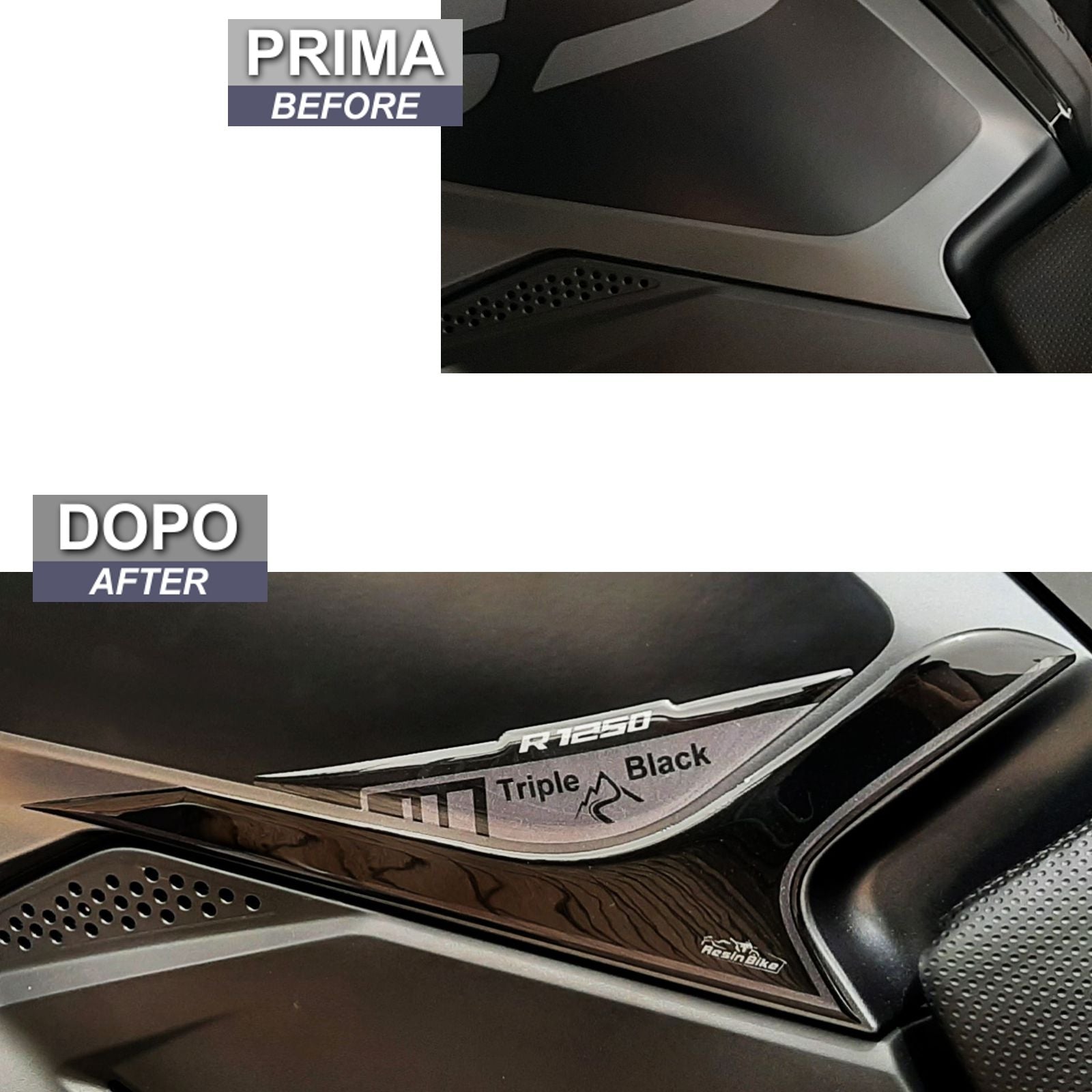 Resin Bike 3D Motorcycle Stickers - Tank Sides | BMW R 1250 GS 2021>2024 - Pyramid Motorcycle Accessories