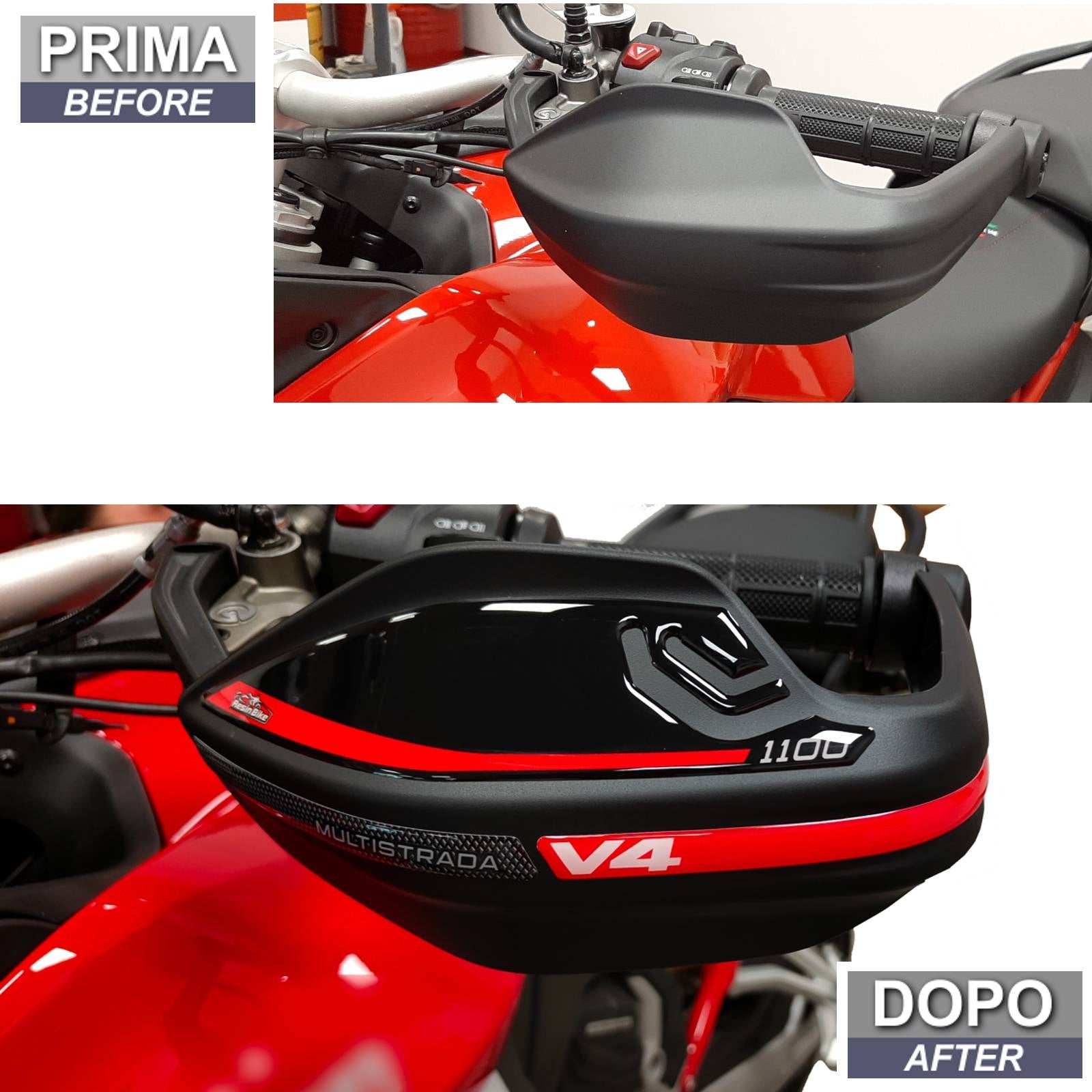 Resin Bike 3D Motorcycle Stickers - Handguards | Ducati Multistrada V4 1100 2021>2023 - Pyramid Motorcycle Accessories