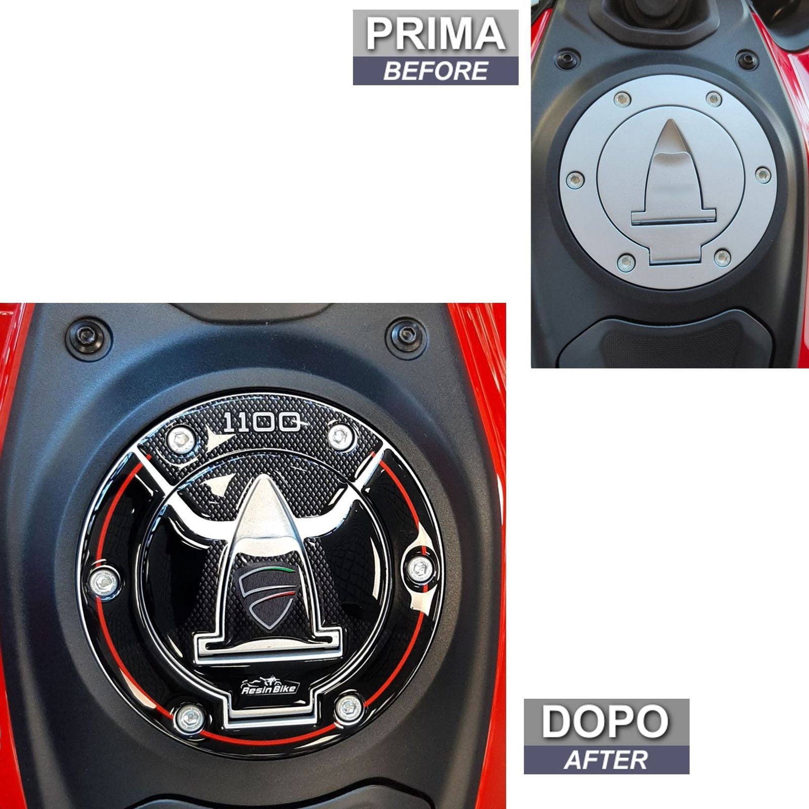 Resin Bike 3D Motorcycle Stickers - Fuel Cap | Ducati Multistrada V4 1100 2021>2023 - Pyramid Motorcycle Accessories
