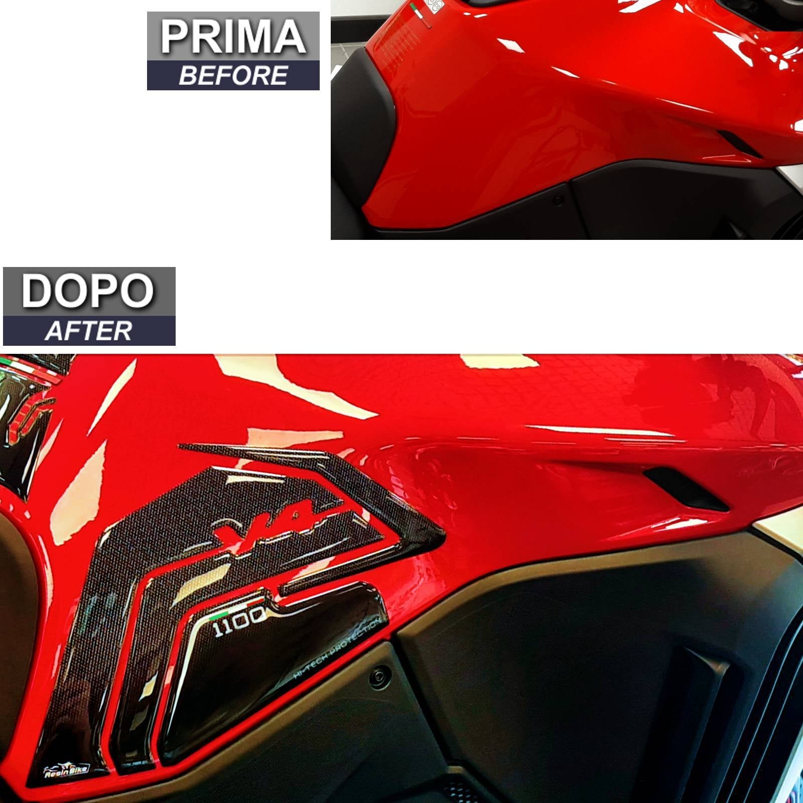 Resin Bike 3D Motorcycle Stickers - Tank Sides | Ducati Multistrada V4 1100 2021>2023 - Pyramid Motorcycle Accessories