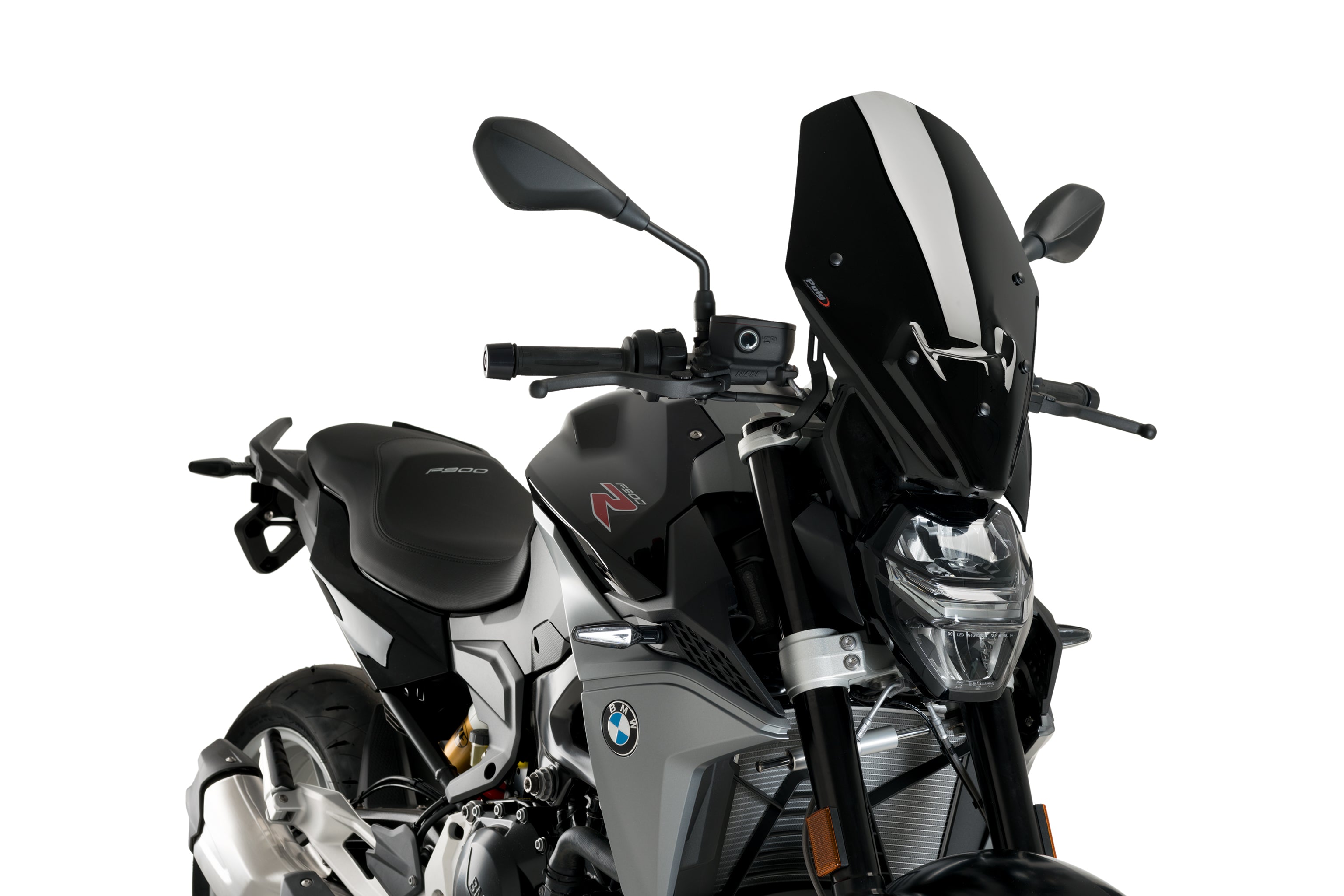 Puig Touring Screen | Black (Opaque) | BMW F900R (Bikes without BMW screen support) 2020>Current - Pyramid Motorcycle Accessories