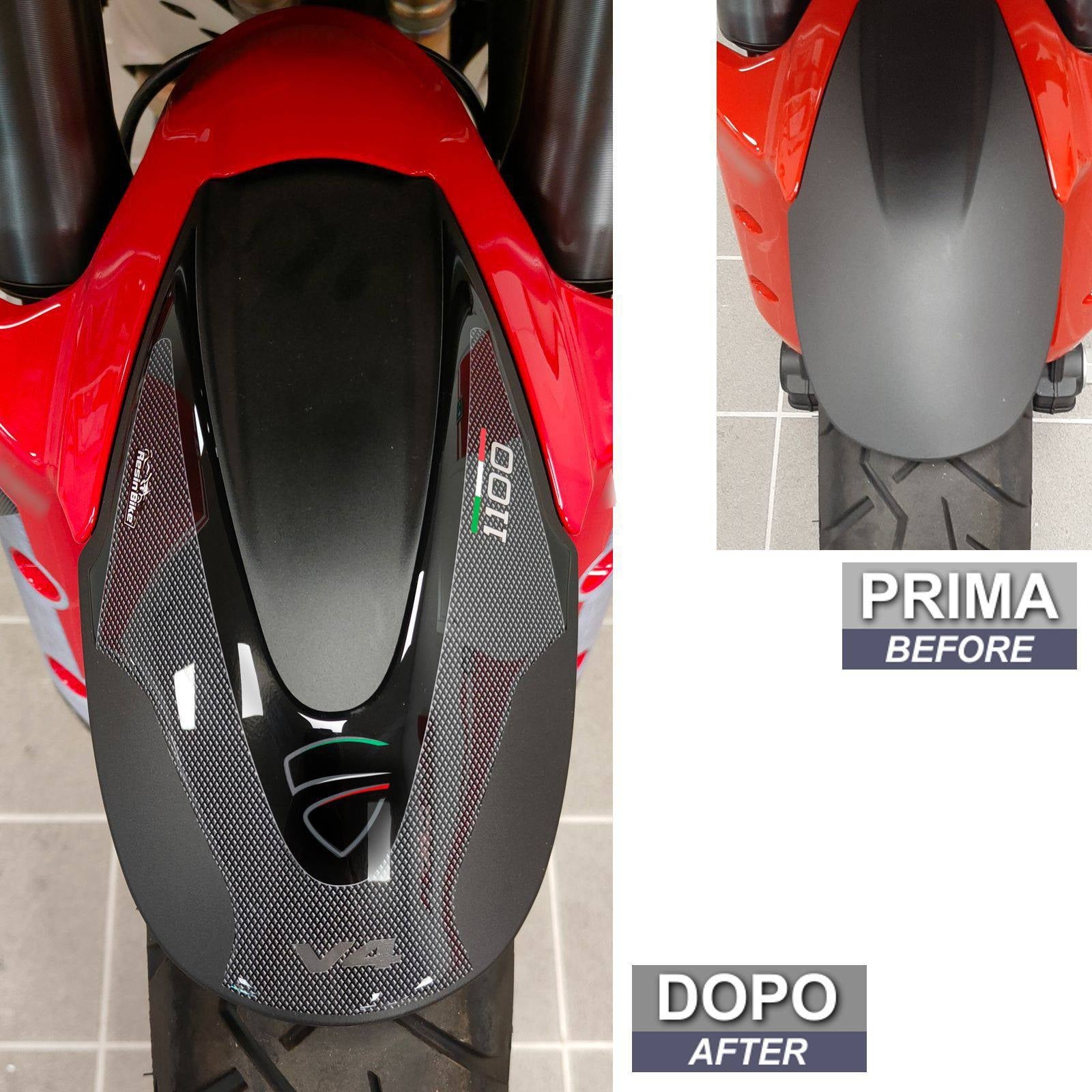 Resin Bike 3D Motorcycle Stickers - Front Fender | Ducati Multistrada V4 1100 2023>Current - Pyramid Motorcycle Accessories