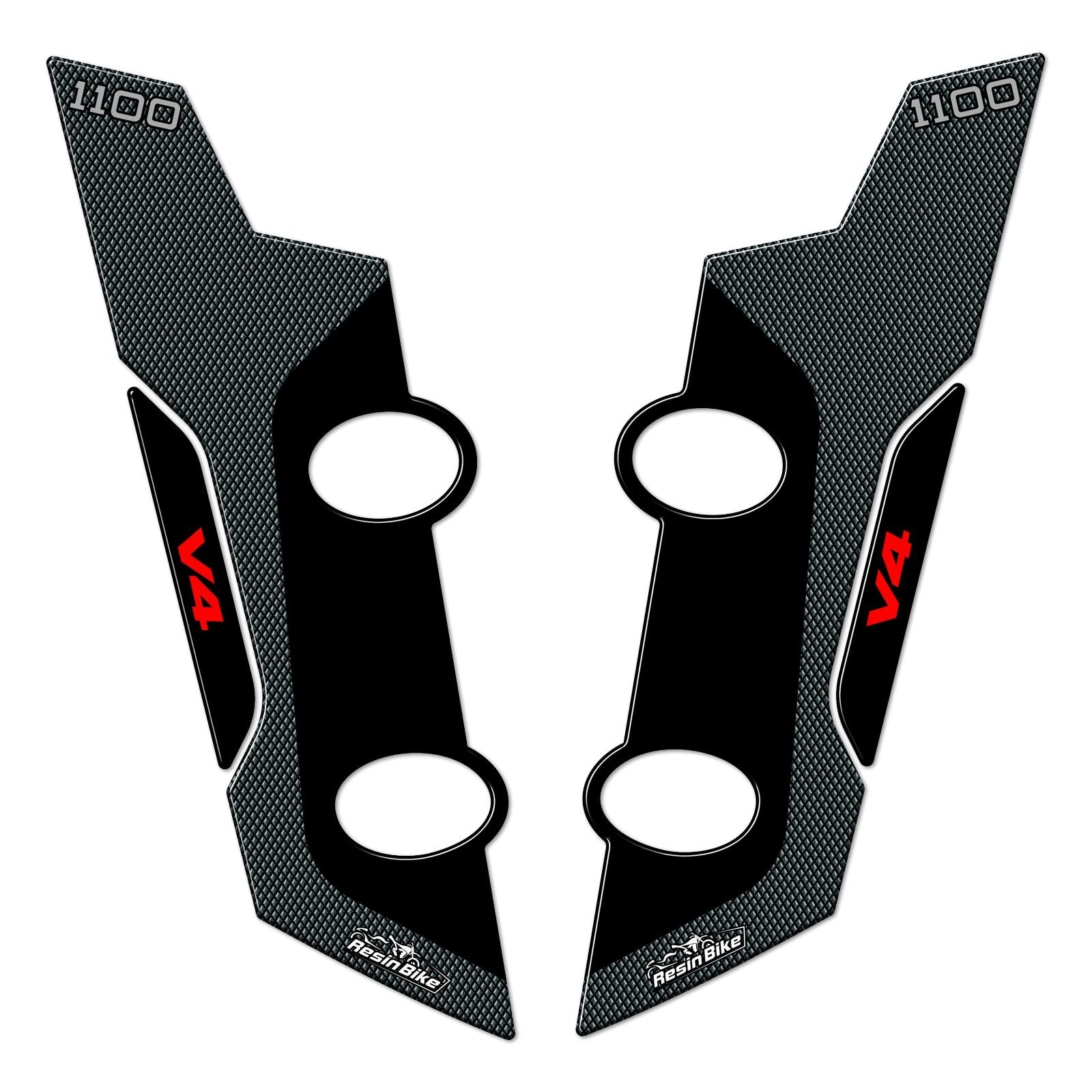 Resin Bike 3D Motorcycle Stickers - Front Fender Sides | Ducati Multistrada V4 1100 2021>2023 - Pyramid Motorcycle Accessories