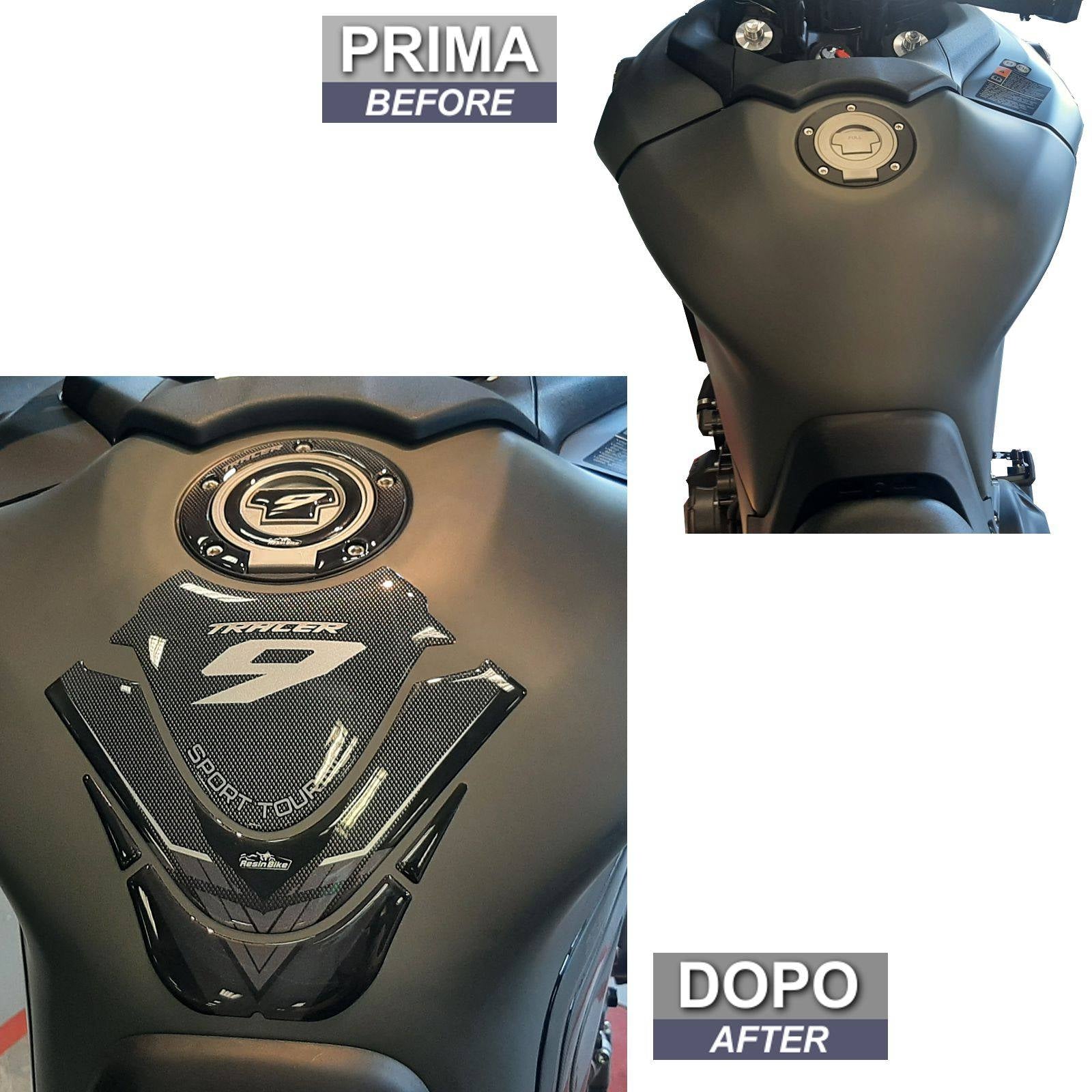 Resin Bike 3D Motorcycle Stickers - Tank Pad | Yamaha Tracer 9 2021>Current RB-1000443900003 - Pyramid Motorcycle Accessories