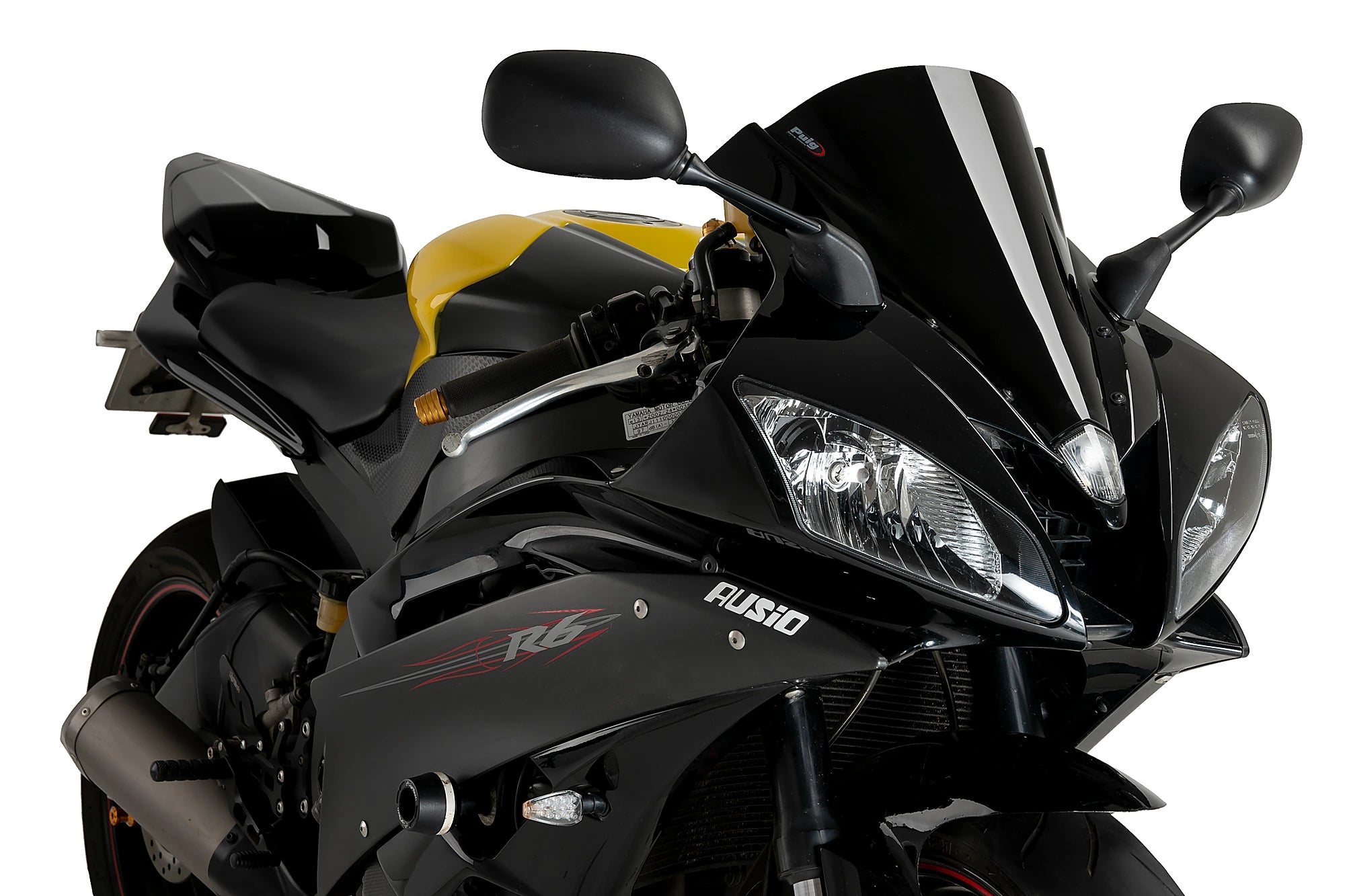 Puig Racing Screen | Black (Opaque) | Yamaha YZF-R6 2006>2007 - Pyramid Motorcycle Accessories