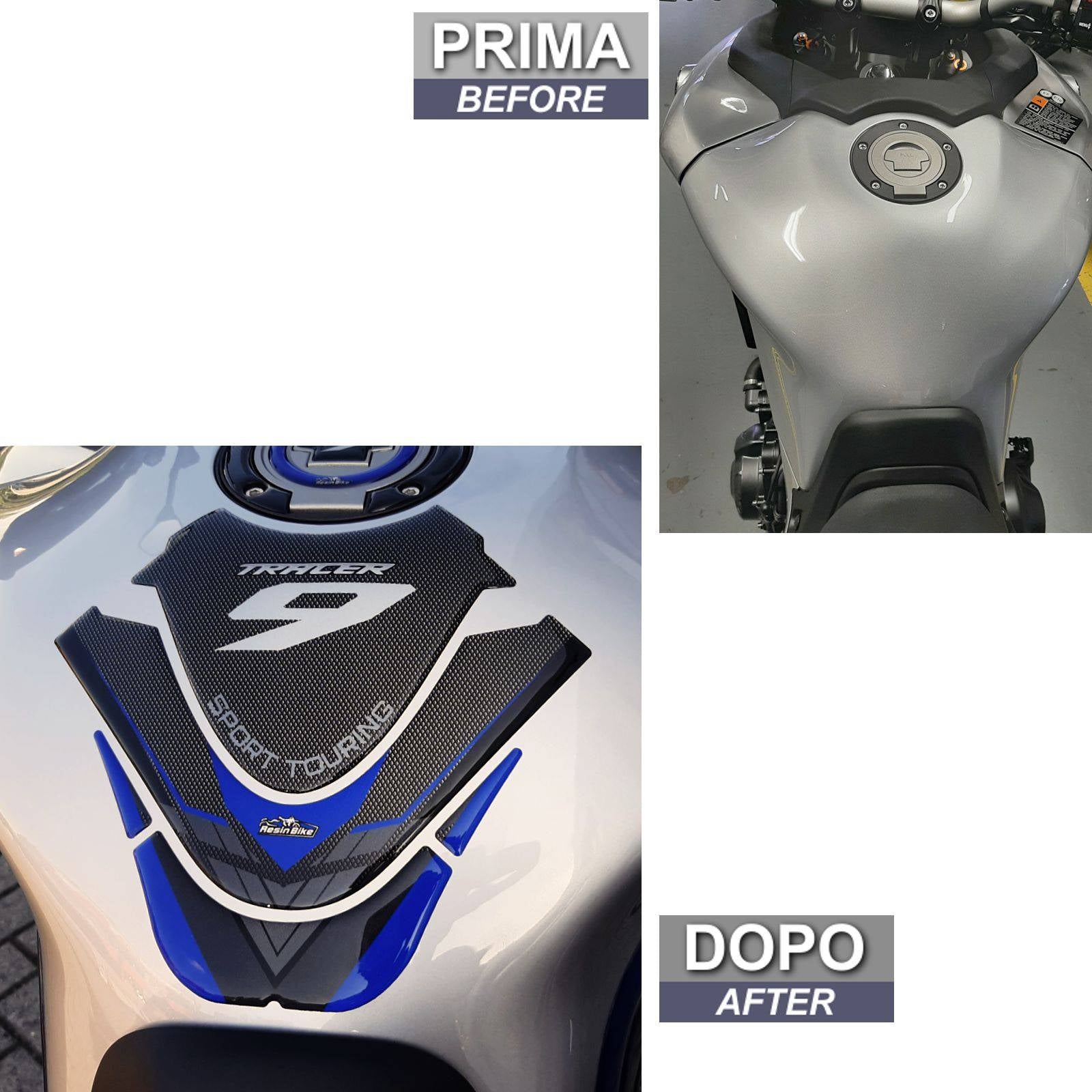 Resin Bike 3D Motorcycle Stickers - Tank Pad | Yamaha Tracer 9 2021>Current RB-1000445800004 - Pyramid Motorcycle Accessories