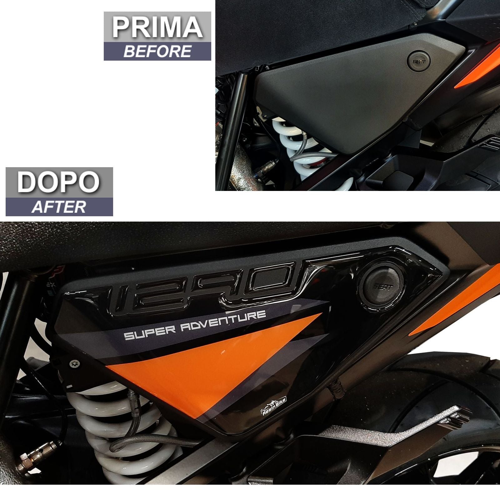 Resin Bike 3D Motorcycle Stickers - Tank Sides | KTM 1290 Super Adventure S 2021>2025 - Pyramid Motorcycle Accessories