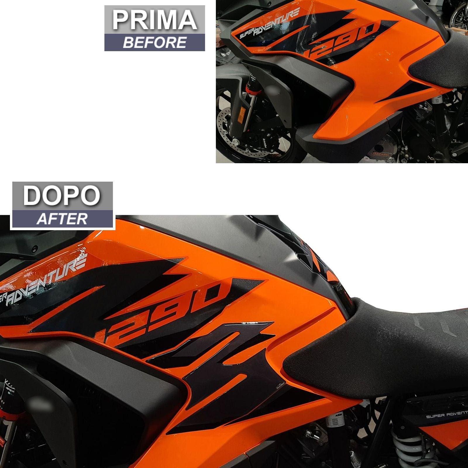 Resin Bike 3D Motorcycle Stickers - Tank Sides | KTM 1290 Super Adventure S 2021>2023 - Pyramid Motorcycle Accessories
