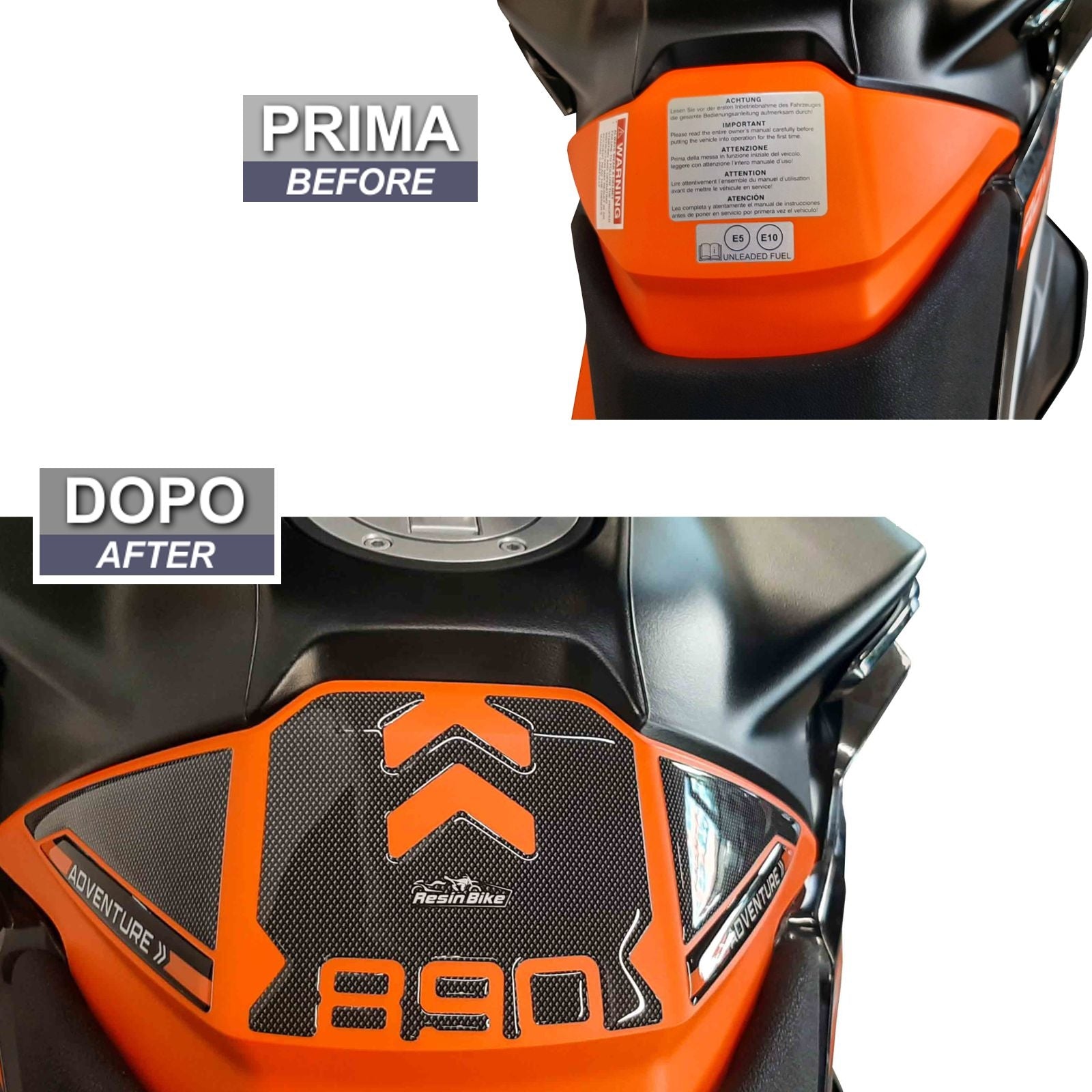 Resin Bike 3D Motorcycle Stickers - Tank Pad | KTM 890 Adventure R 2020>2021 - Pyramid Motorcycle Accessories