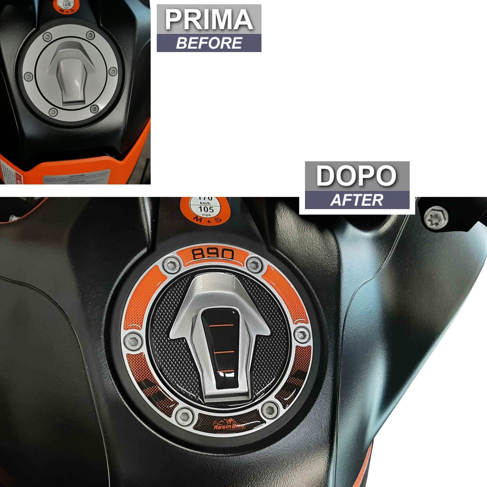 Resin Bike 3D Motorcycle Stickers - Fuel Cap | KTM 890 Adventure R 2021>2022 - Pyramid Motorcycle Accessories