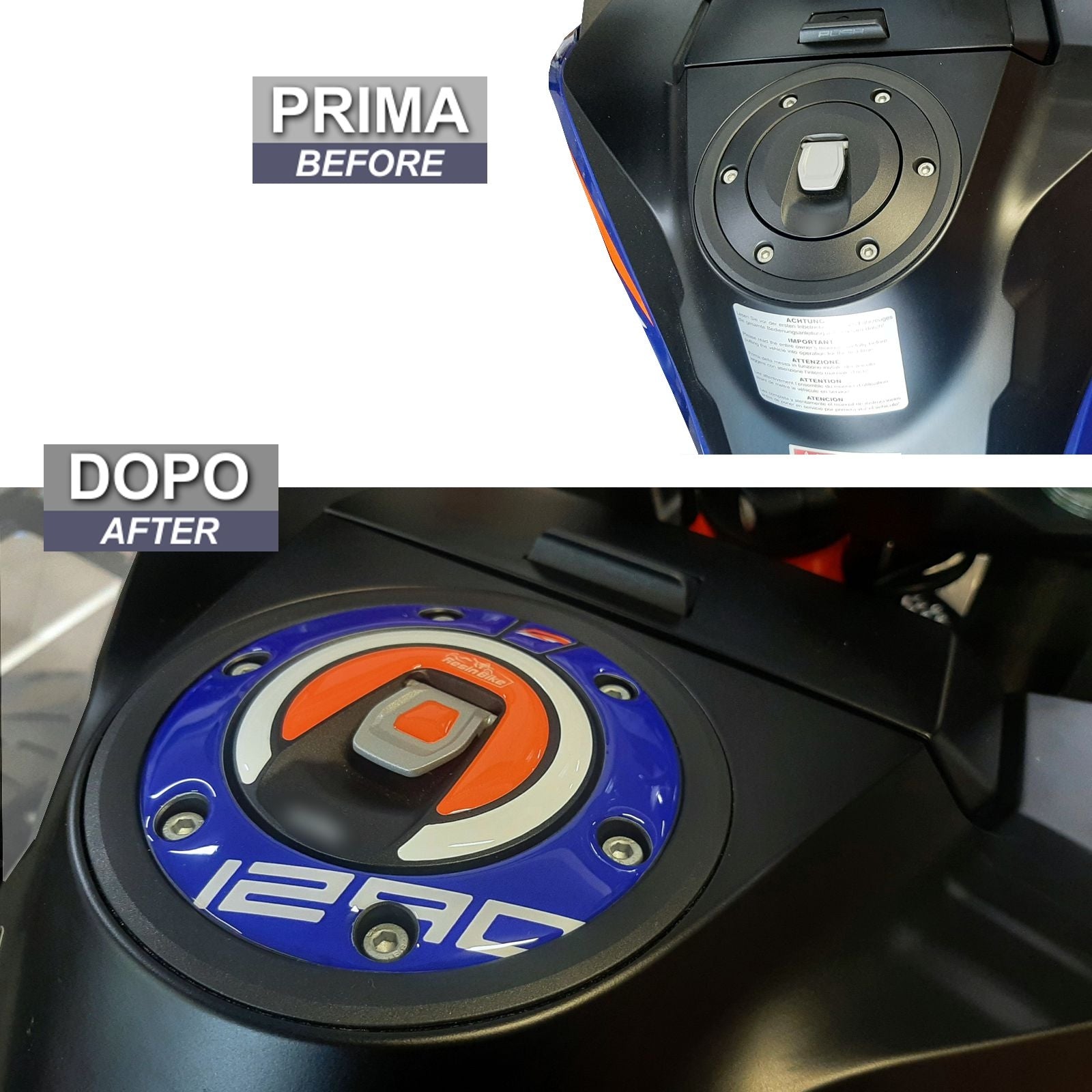 Resin Bike 3D Motorcycle Stickers - Fuel Cap | KTM 1290 Super Adventure R 2021>Current - Pyramid Motorcycle Accessories