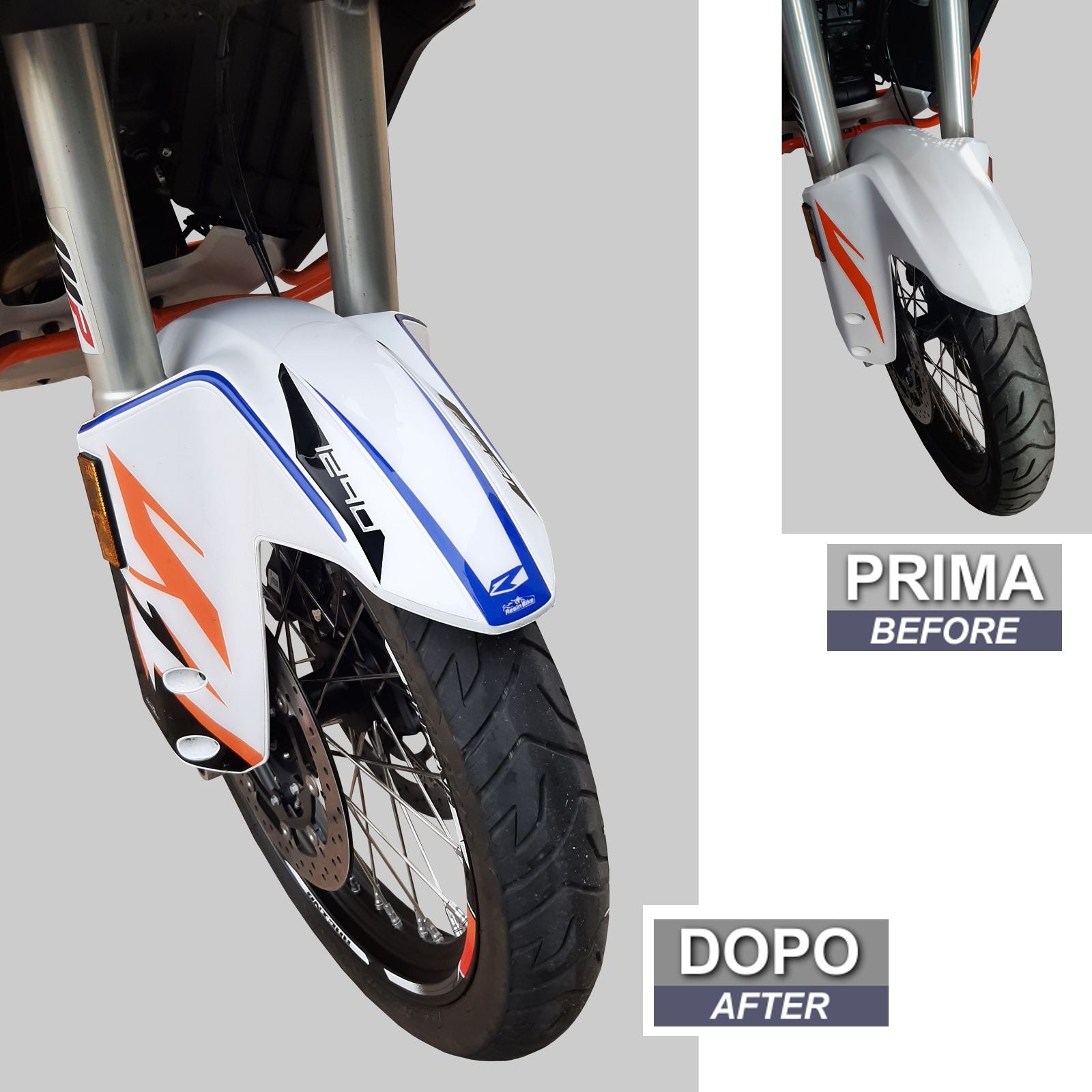 Resin Bike 3D Motorcycle Stickers - Front Fender | KTM 1290 Super Adventure R 2021>Current - Pyramid Motorcycle Accessories