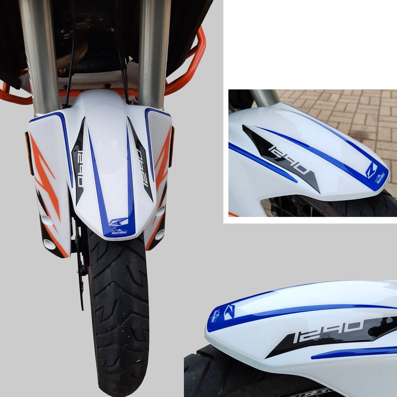 Resin Bike 3D Motorcycle Stickers - Front Fender | KTM 1290 Super Adventure R 2021>Current - Pyramid Motorcycle Accessories
