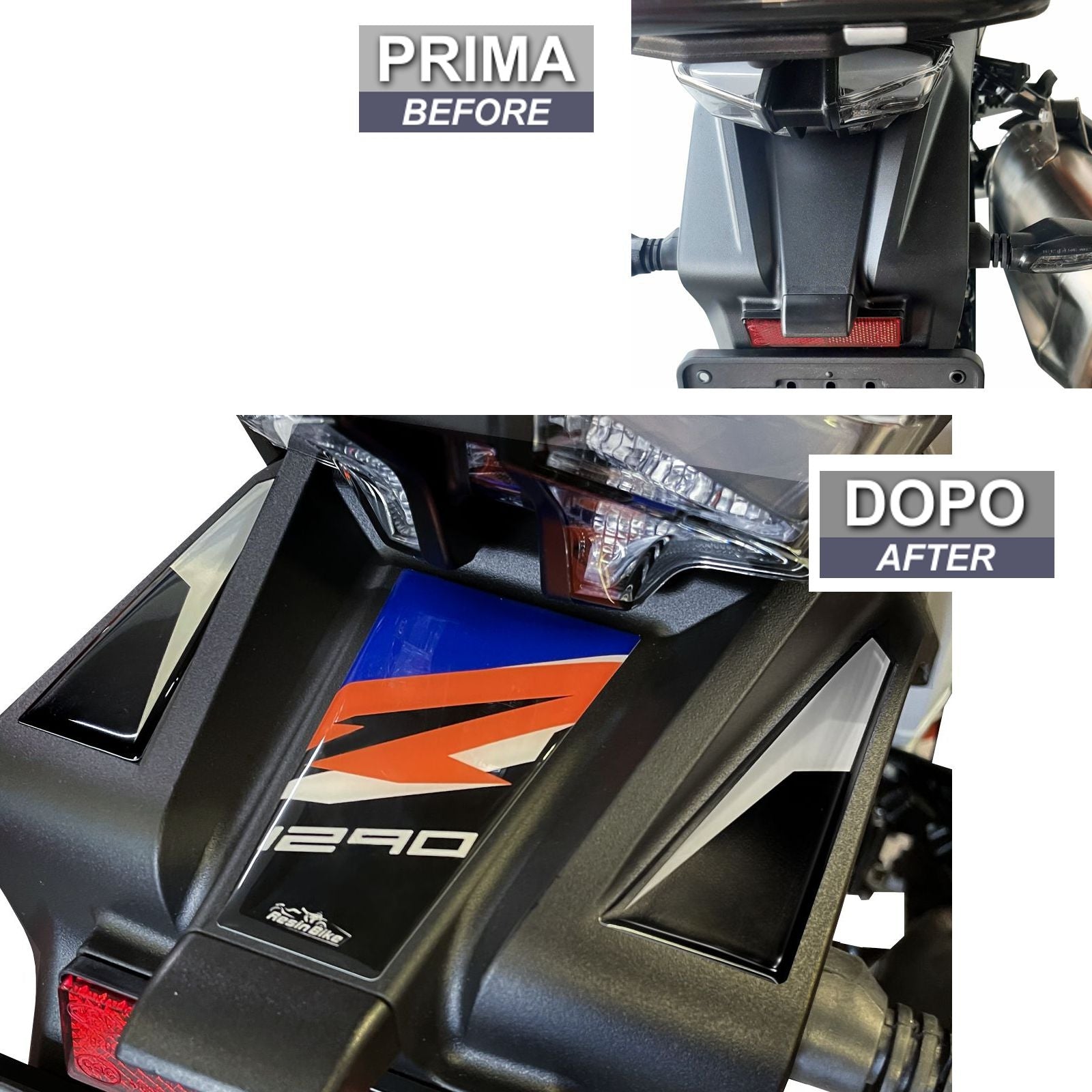 Resin Bike 3D Motorcycle Stickers - Tail Section | KTM 1290 Super Adventure R 2021>Current - Pyramid Motorcycle Accessories