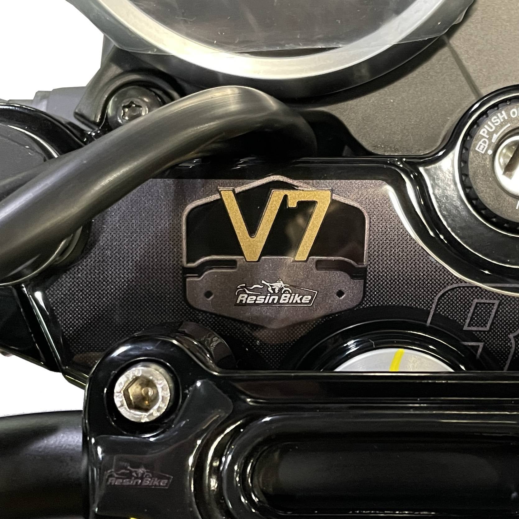 Resin Bike 3D Motorcycle Stickers - Top Yoke | Moto Guzzi V7 2021>Current - Pyramid Motorcycle Accessories