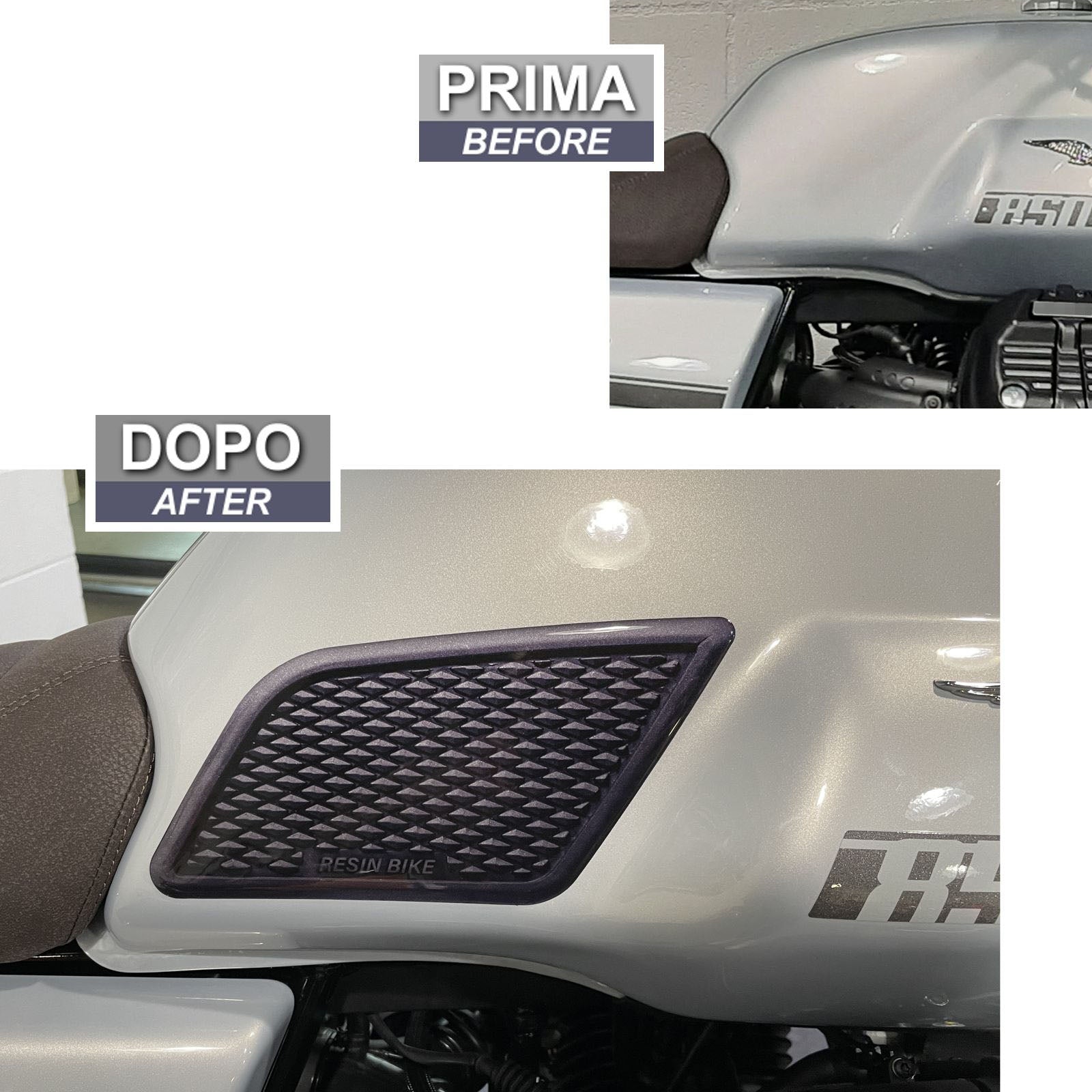 Resin Bike 3D Motorcycle Stickers - Tank Sides | Moto Guzzi V7 2021>Current RB-1000451900002 - Pyramid Motorcycle Accessories