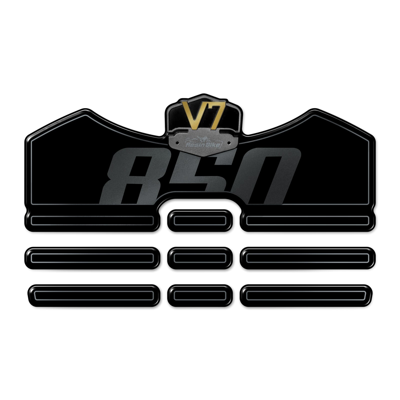 Resin Bike 3D Motorcycle Stickers - Tank Pad | Moto Guzzi V7 2021>Current - Pyramid Motorcycle Accessories