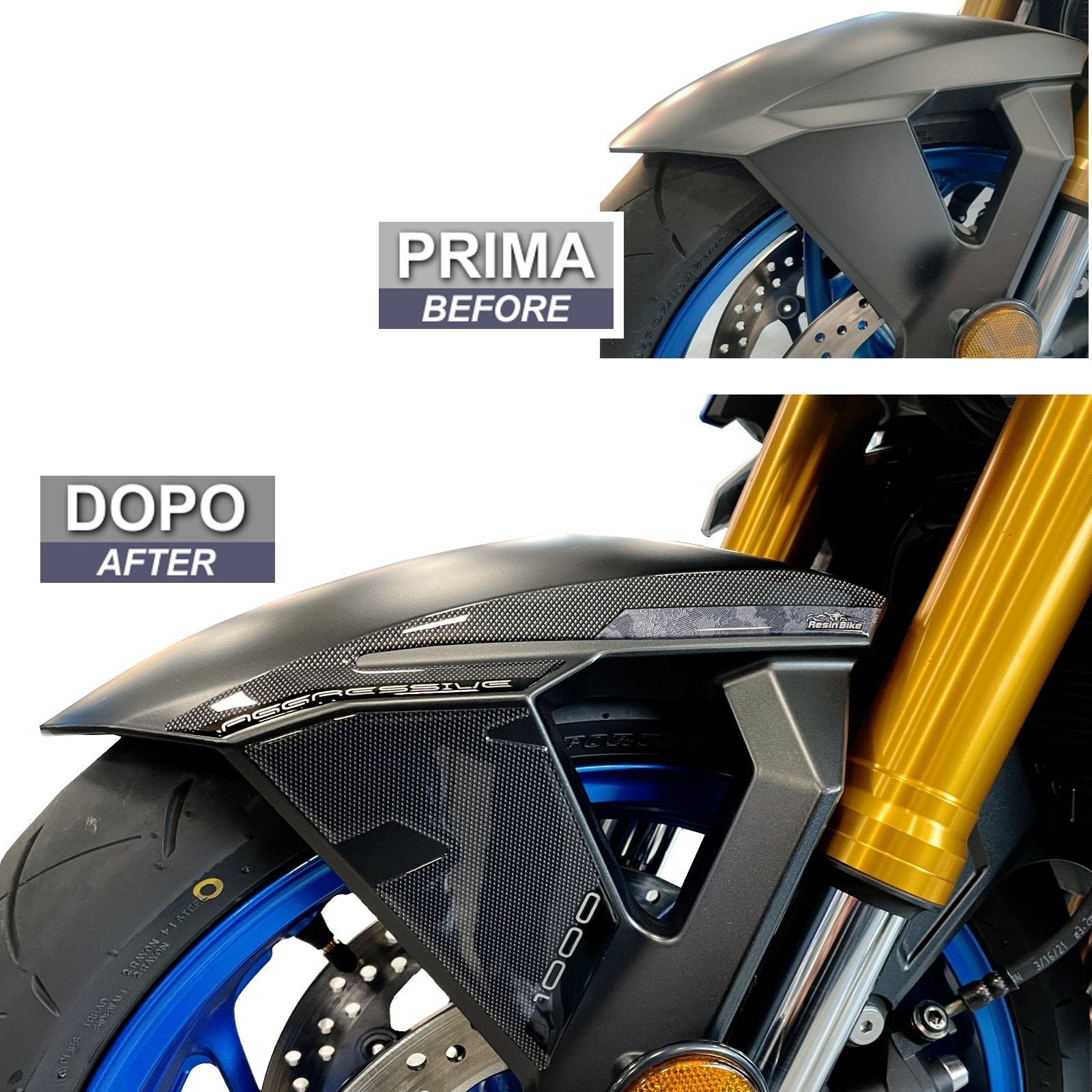 Resin Bike 3D Motorcycle Stickers - Front Fender | Suzuki GSX-S1000 2021>2025 - Pyramid Motorcycle Accessories