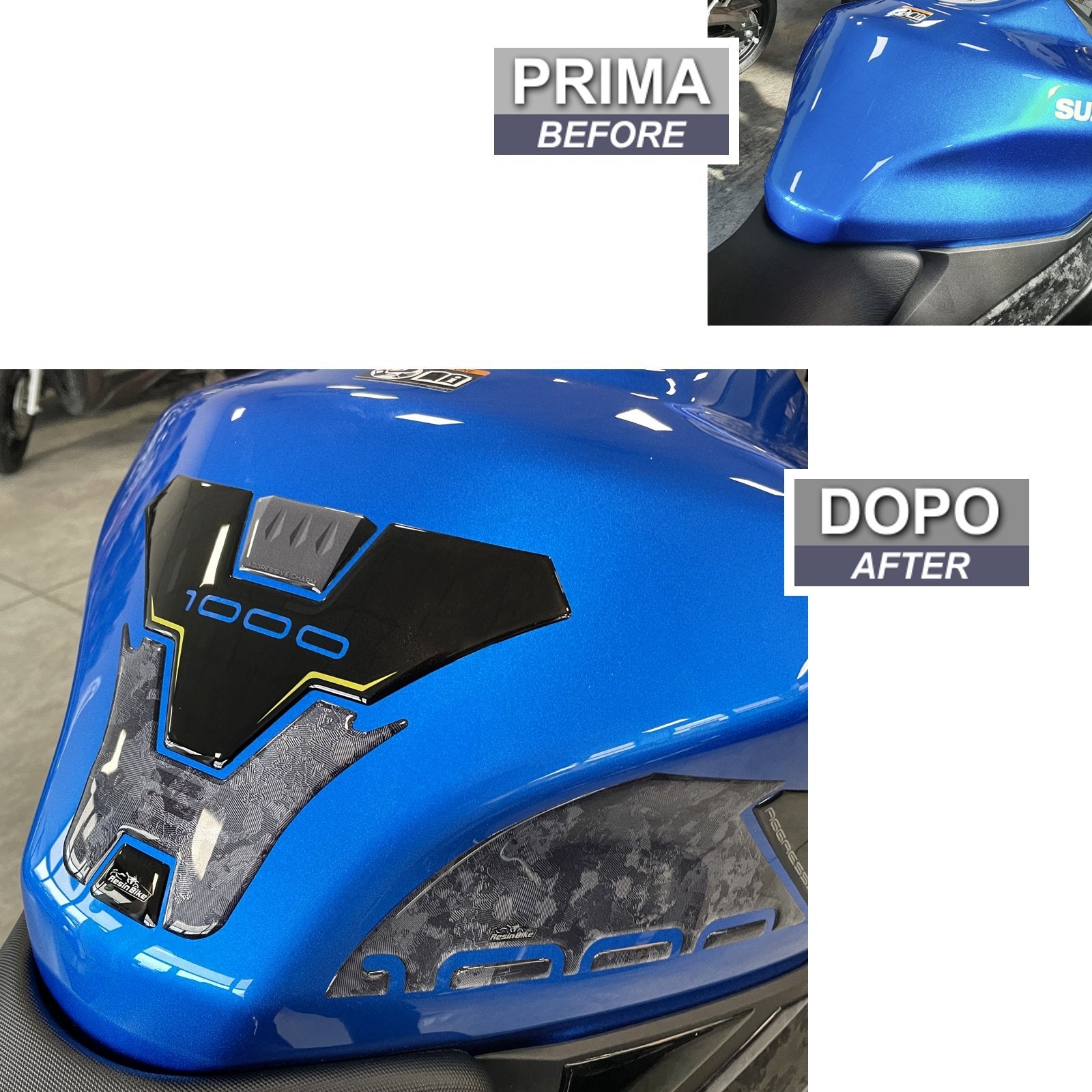 Resin Bike 3D Motorcycle Stickers - Tank Pad | Suzuki GSX-S1000 2021>2025 - Pyramid Motorcycle Accessories