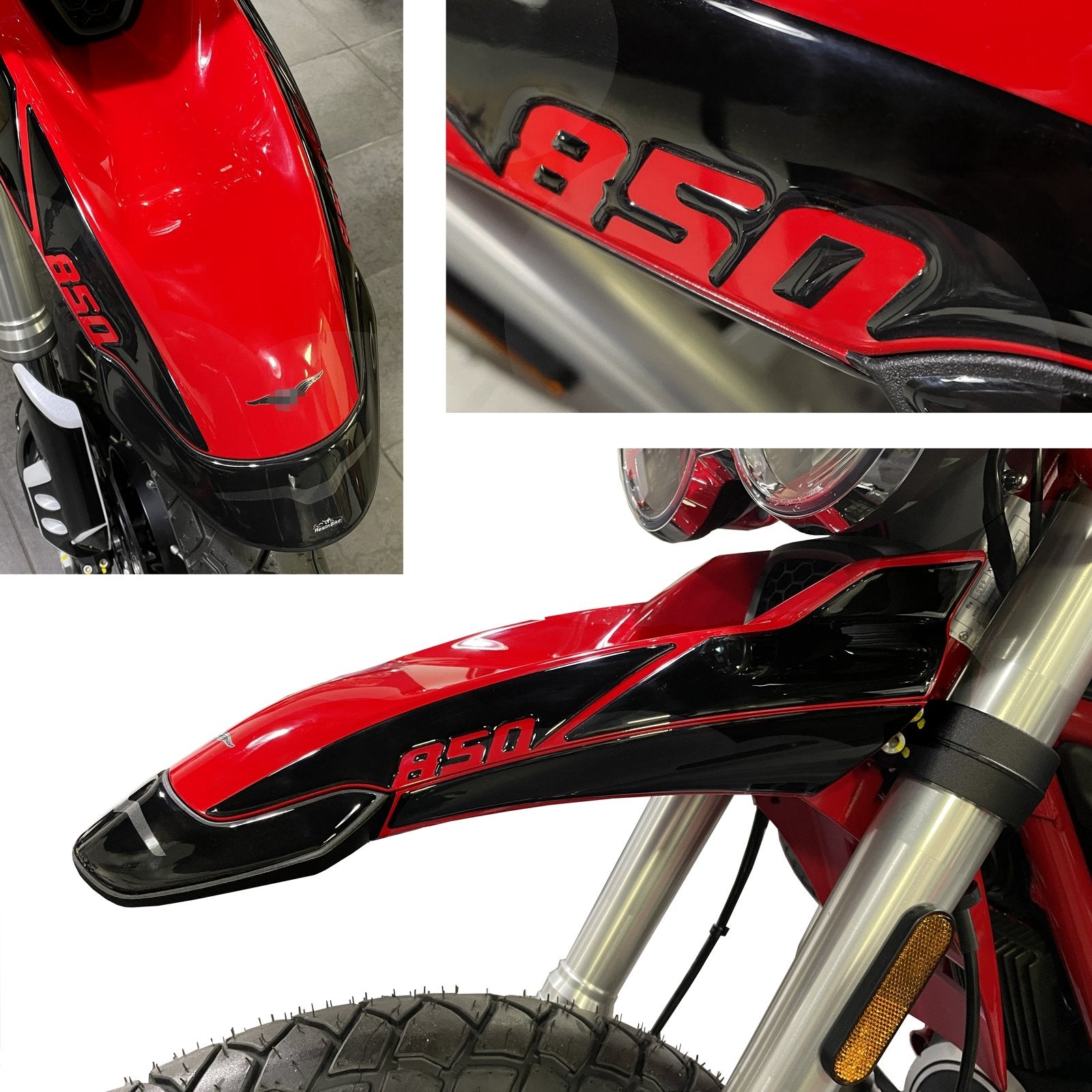 Resin Bike 3D Motorcycle Stickers - Front Fender | Moto Guzzi V85 TT 2021>2022 - Pyramid Motorcycle Accessories