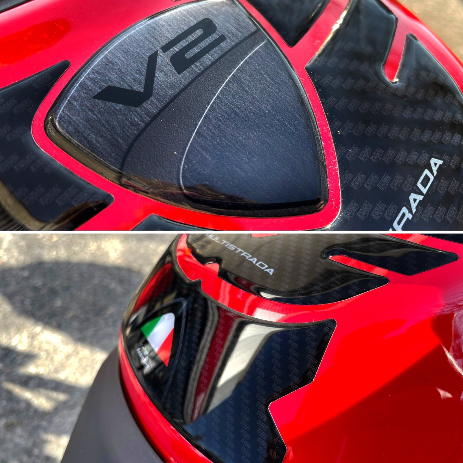 Resin Bike 3D Motorcycle Stickers - Tank Pad | Ducati Multistrada V2/V2S 2022>2024 - Pyramid Motorcycle Accessories