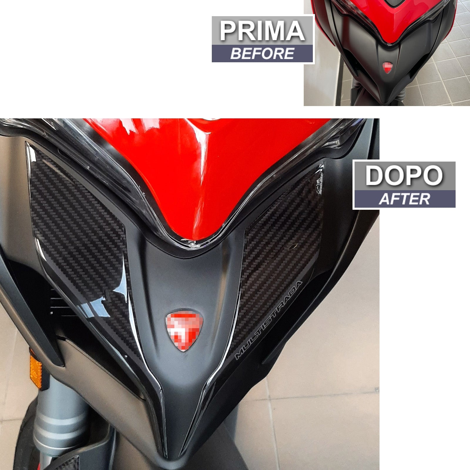 Resin Bike 3D Motorcycle Stickers - Beak | Ducati Multistrada V2/V2 S 2022>2024 - Pyramid Motorcycle Accessories