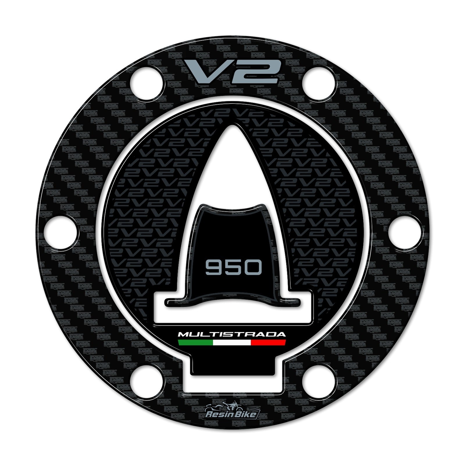 Resin Bike 3D Motorcycle Stickers - Fuel Cap | Ducati Multistrada V2/V2 S 2022>2024 - Pyramid Motorcycle Accessories