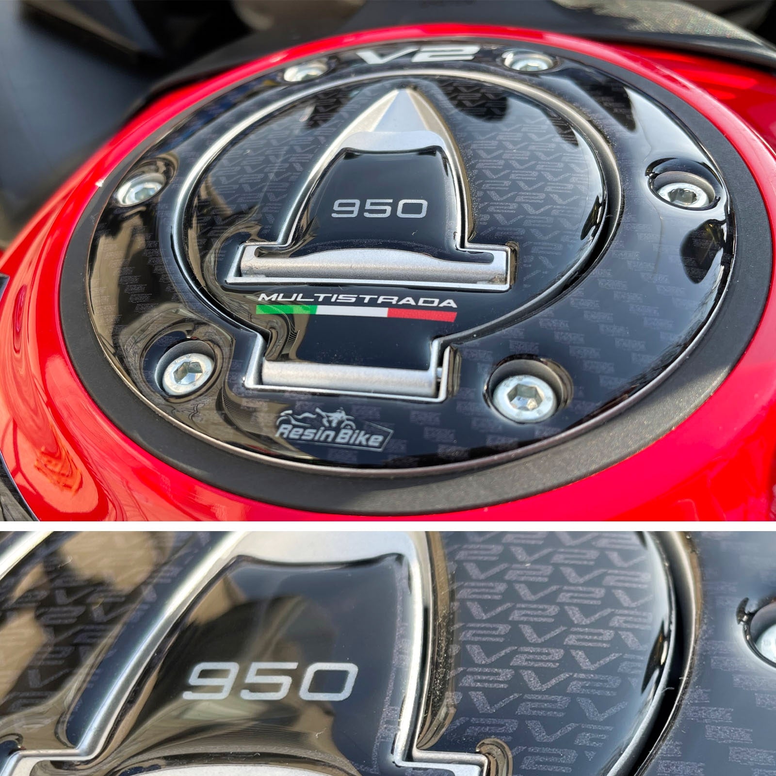 Resin Bike 3D Motorcycle Stickers - Fuel Cap | Ducati Multistrada V2/V2 S 2022>2024 - Pyramid Motorcycle Accessories