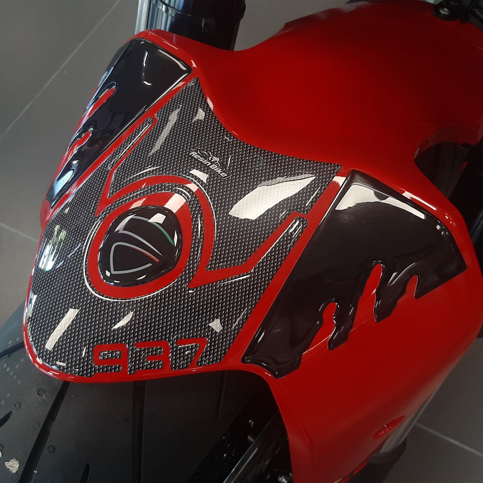 Resin Bike 3D Motorcycle Stickers - Front Fender | Ducati Monster 937 / 937+ 2021>2026 - Pyramid Motorcycle Accessories