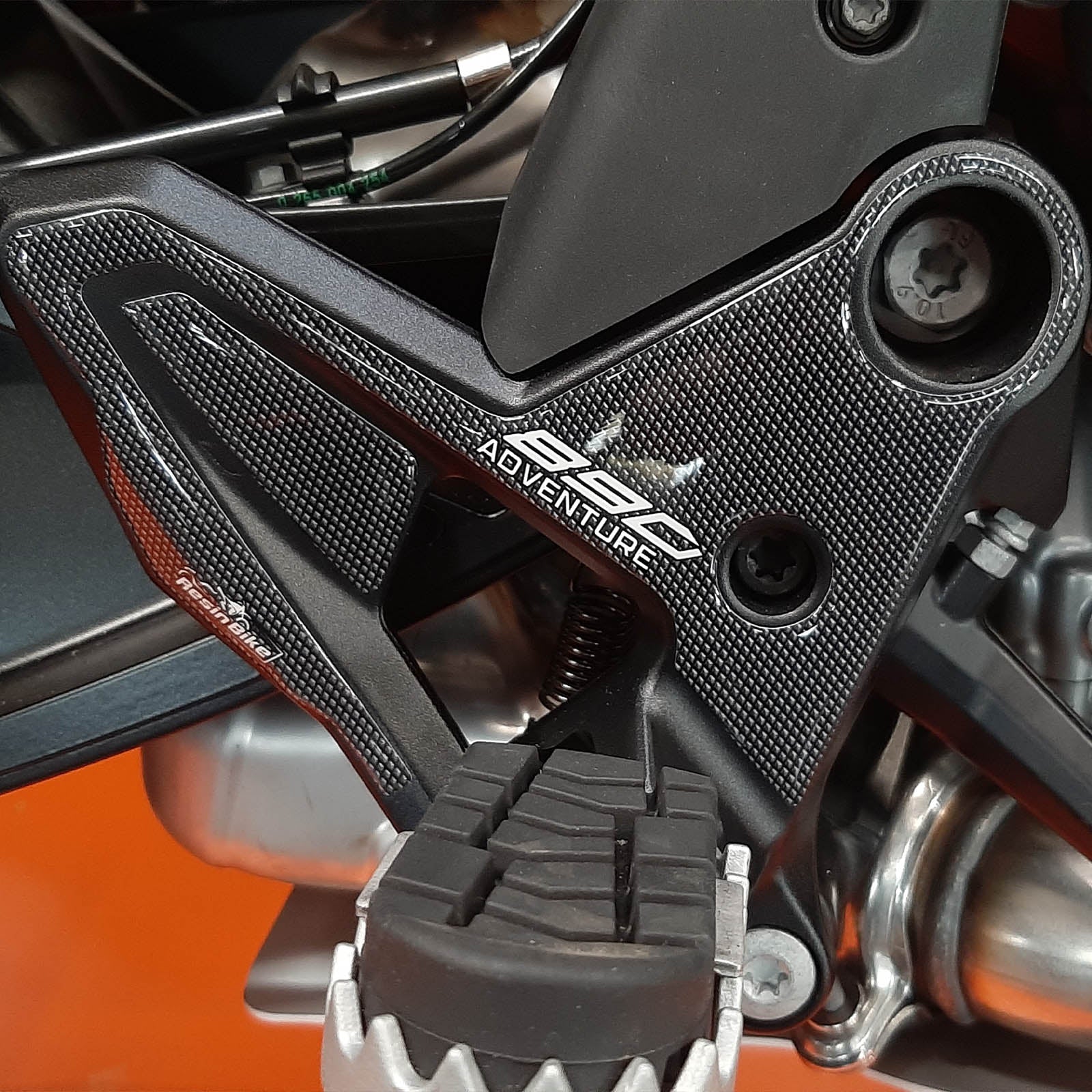 Resin Bike 3D Motorcycle Stickers - Heel Pads | KTM 890 Adventure R 2021>Current - Pyramid Motorcycle Accessories