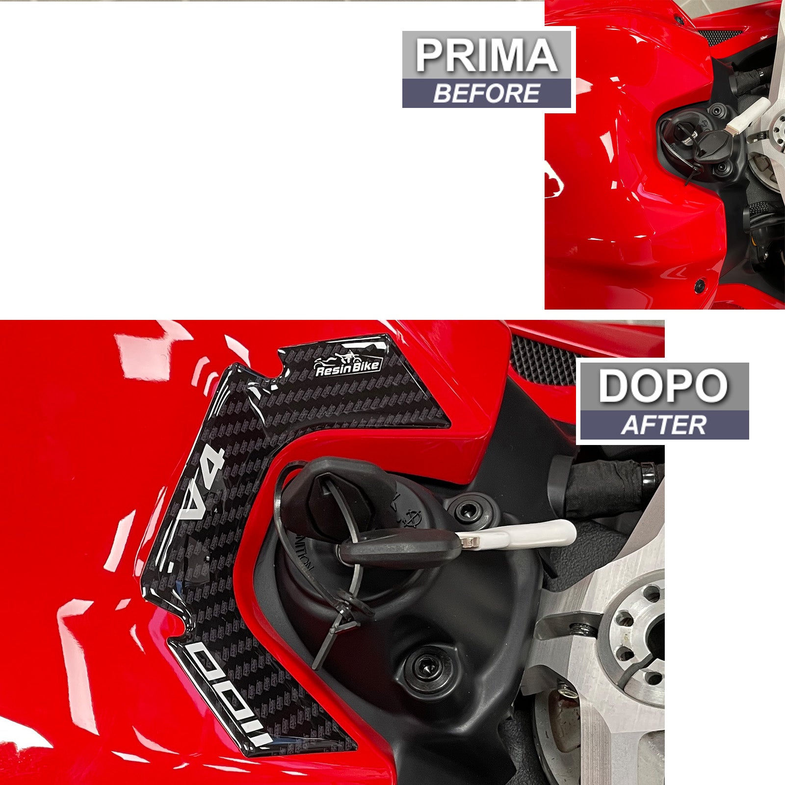 Resin Bike 3D Motorcycle Stickers - Key Area | Ducati Panigale V4 2024>Current - Pyramid Motorcycle Accessories