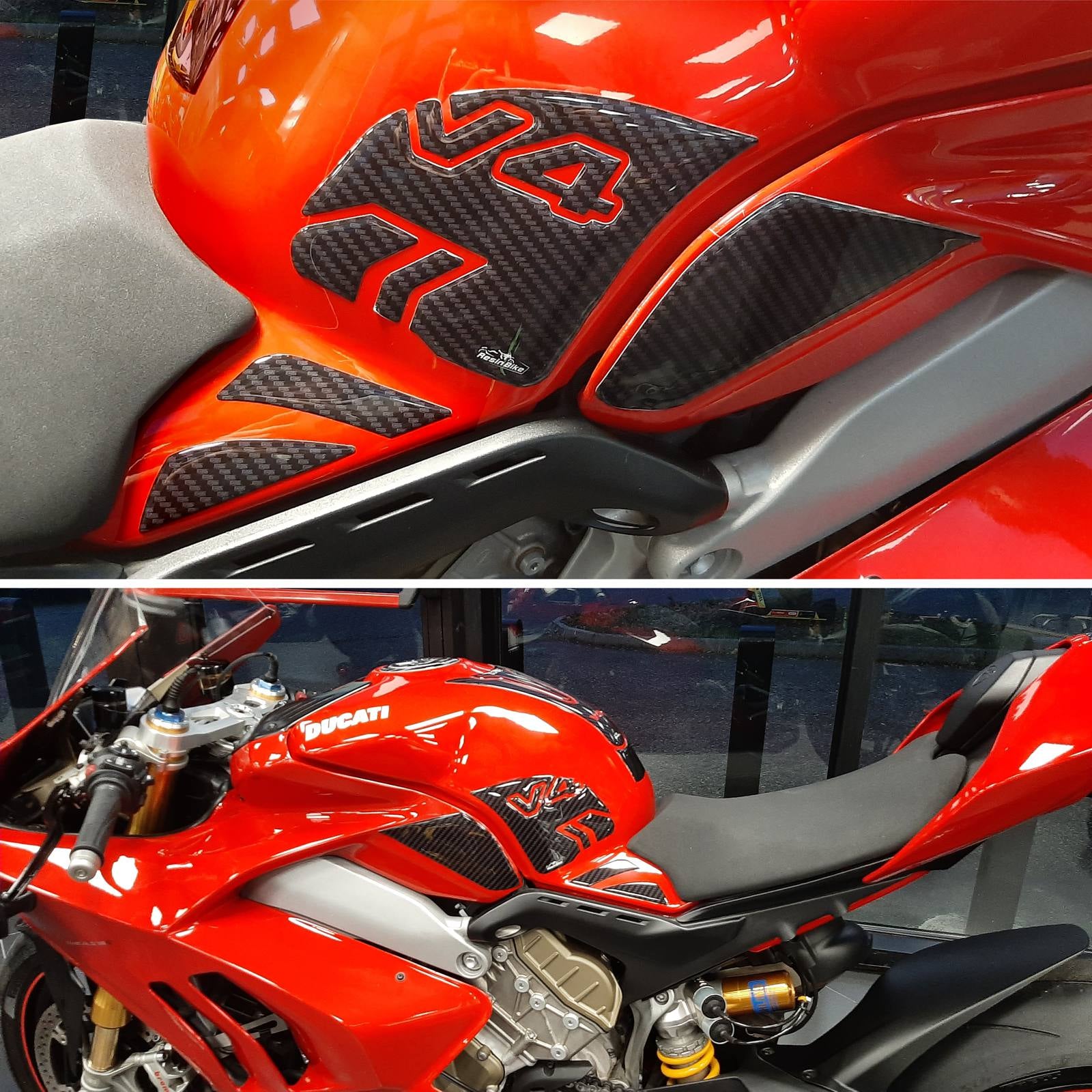 Resin Bike 3D Motorcycle Stickers - Tank Sides | Ducati Panigale V4 2018>2021 - Pyramid Motorcycle Accessories