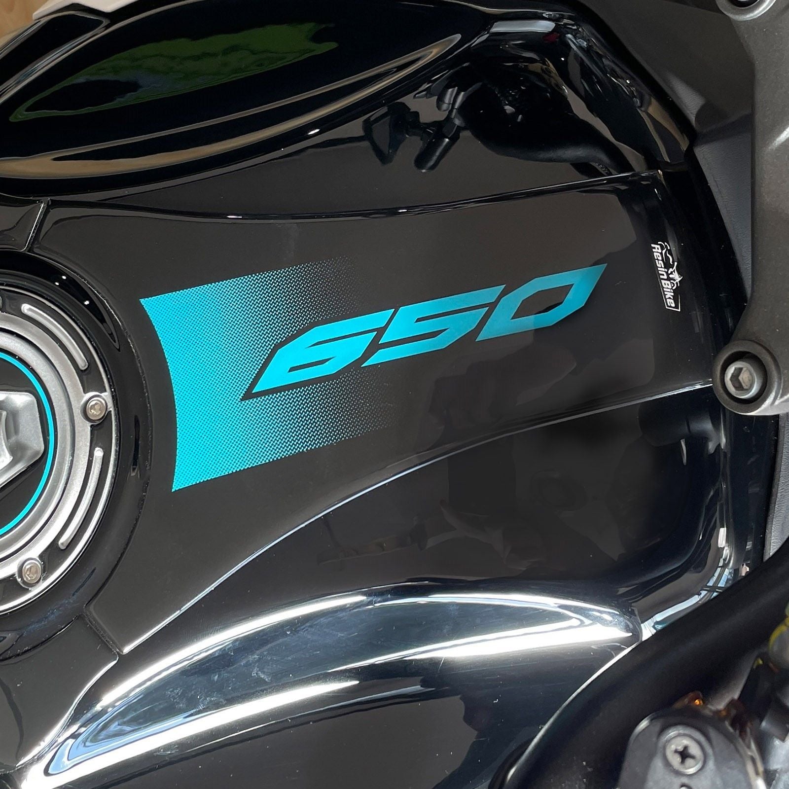 Resin Bike 3D Motorcycle Stickers - Tank Pad | CFMoto 650 NK 2021>2024 - Pyramid Motorcycle Accessories