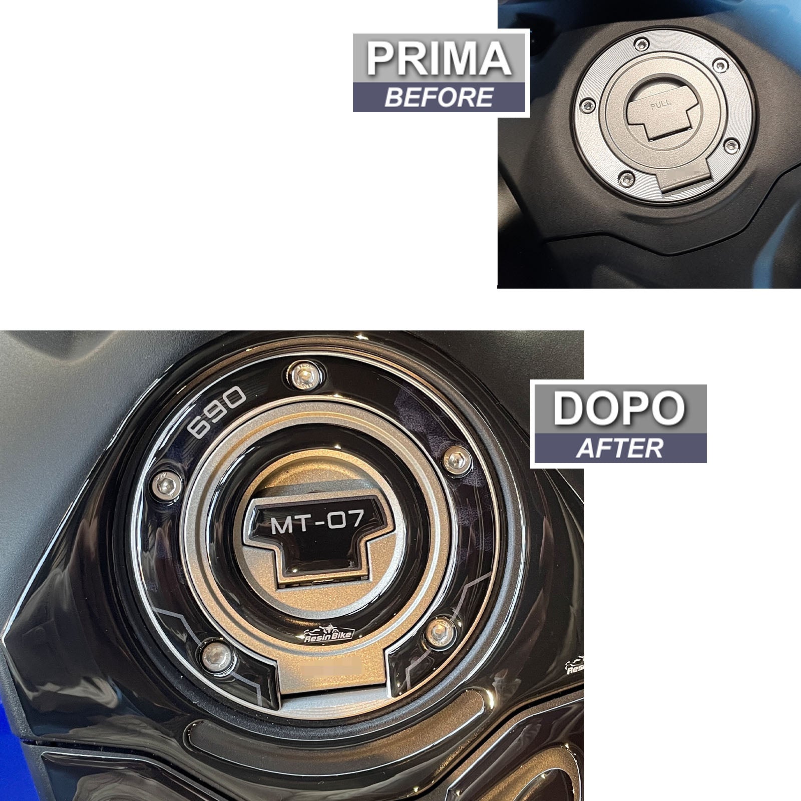 Resin Bike 3D Motorcycle Stickers - Fuel Cap | Yamaha MT-07 2021>2024 RB-1000458500007 - Pyramid Motorcycle Accessories