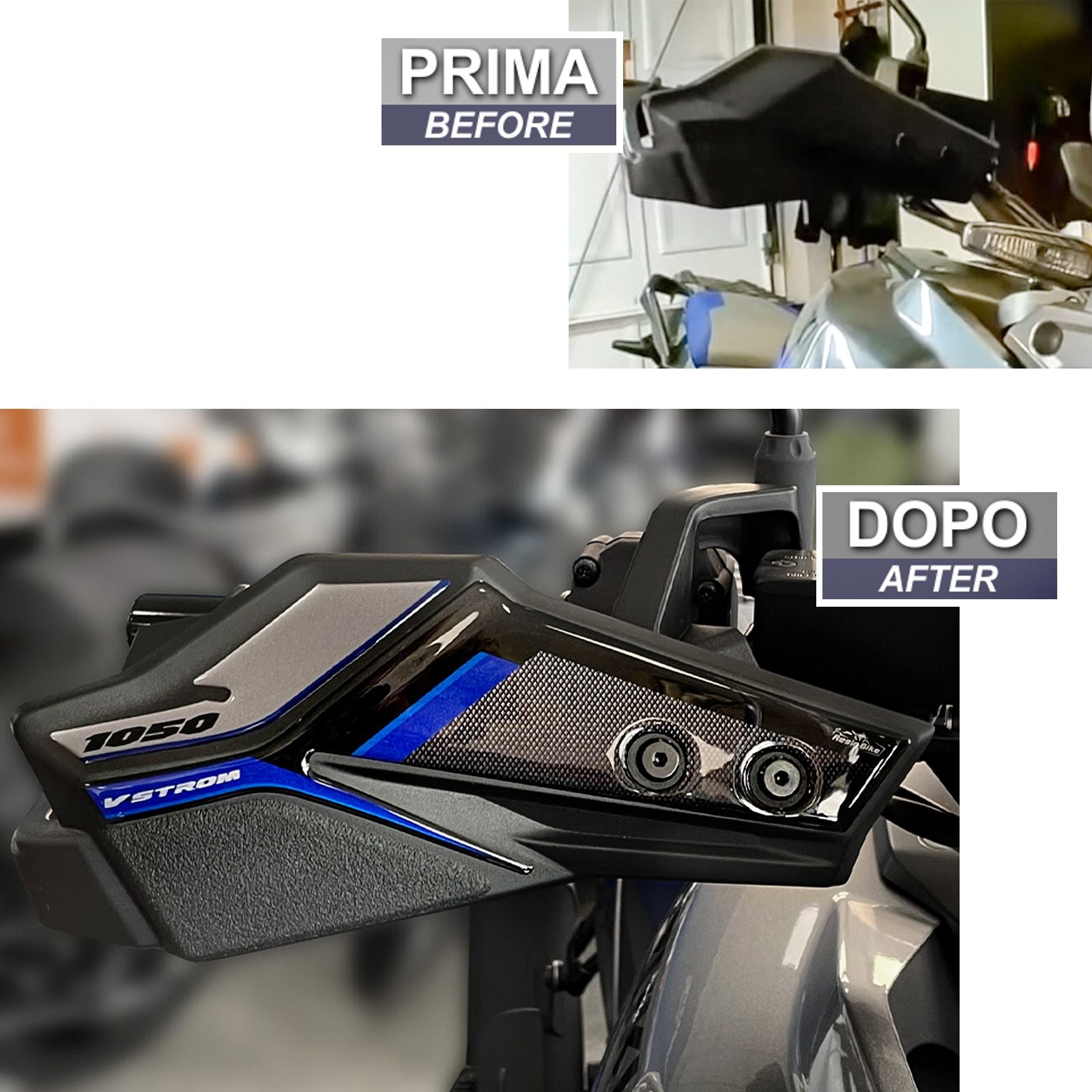 Resin Bike 3D Motorcycle Stickers - Handguards | Suzuki V-Strom 1050/1050XT 2020>2023 - Pyramid Motorcycle Accessories