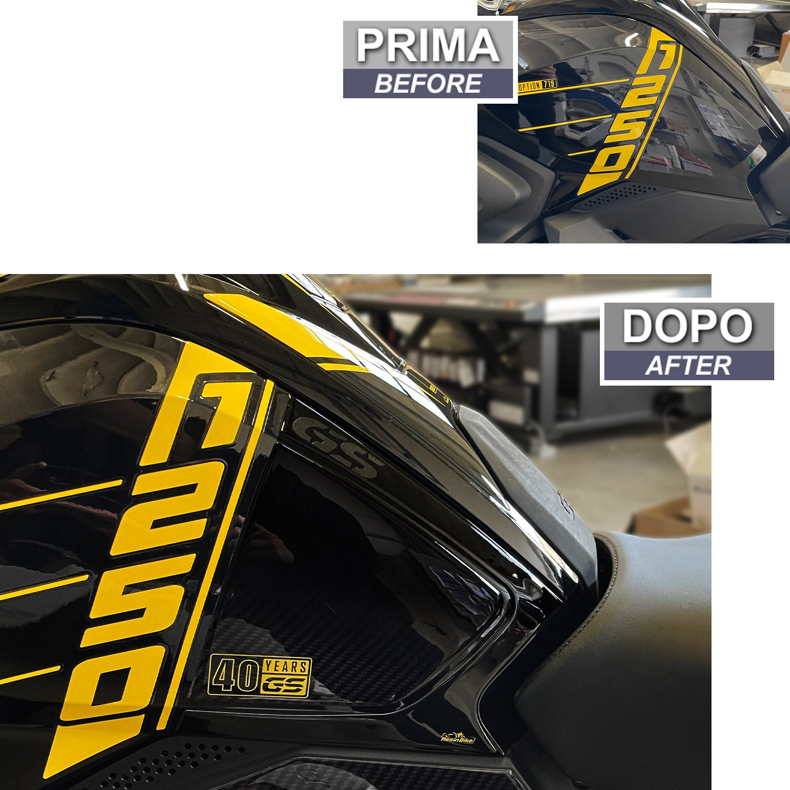 Resin Bike 3D Motorcycle Stickers - Tank Sides | BMW R 1250 GS 2021>2024 RB-1000461100003 - Pyramid Motorcycle Accessories