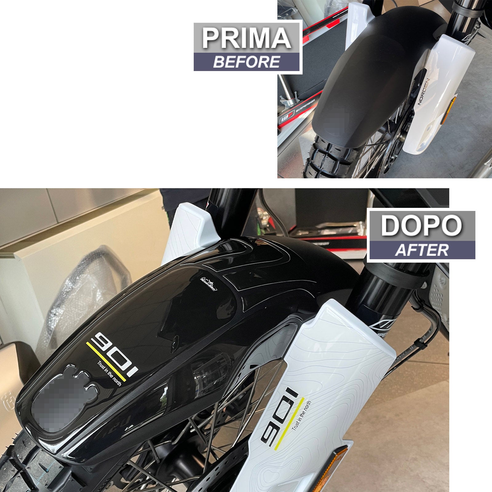 Resin Bike 3D Motorcycle Stickers - Front Fender | Husqvarna Norden 901 2022>2024 - Pyramid Motorcycle Accessories