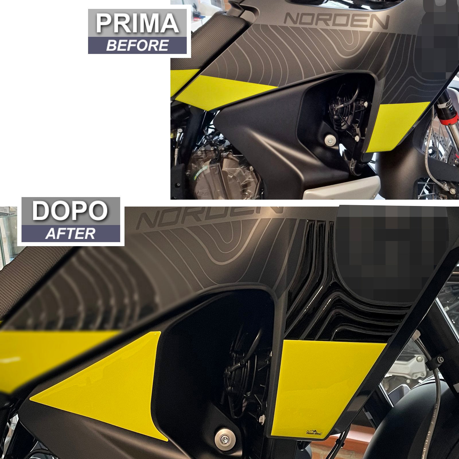 Resin Bike 3D Motorcycle Stickers - Side Panels | Husqvarna Norden 901 2022>2024 - Pyramid Motorcycle Accessories