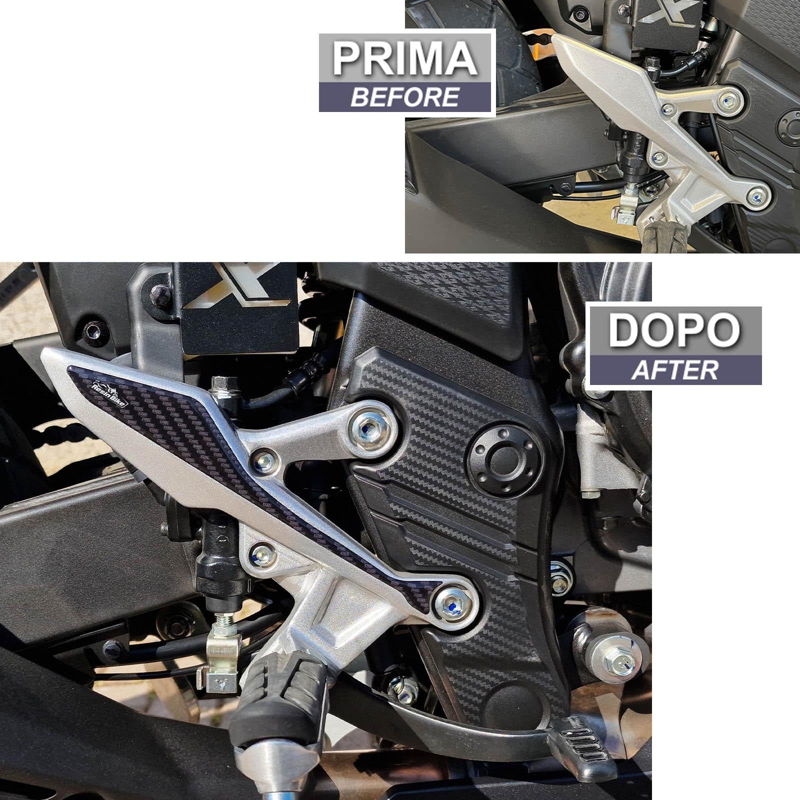 Resin Bike 3D Motorcycle Stickers - Heel Pads | Honda CB 500 X / NX500 2021>2026 - Pyramid Motorcycle Accessories