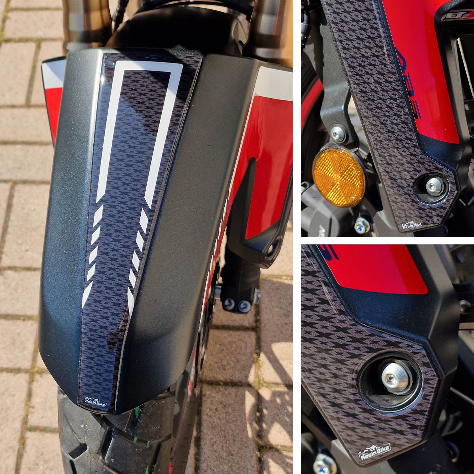 Resin Bike 3D Motorcycle Stickers - Front Fender | Honda CB 500 X 2021>2023 - Pyramid Motorcycle Accessories