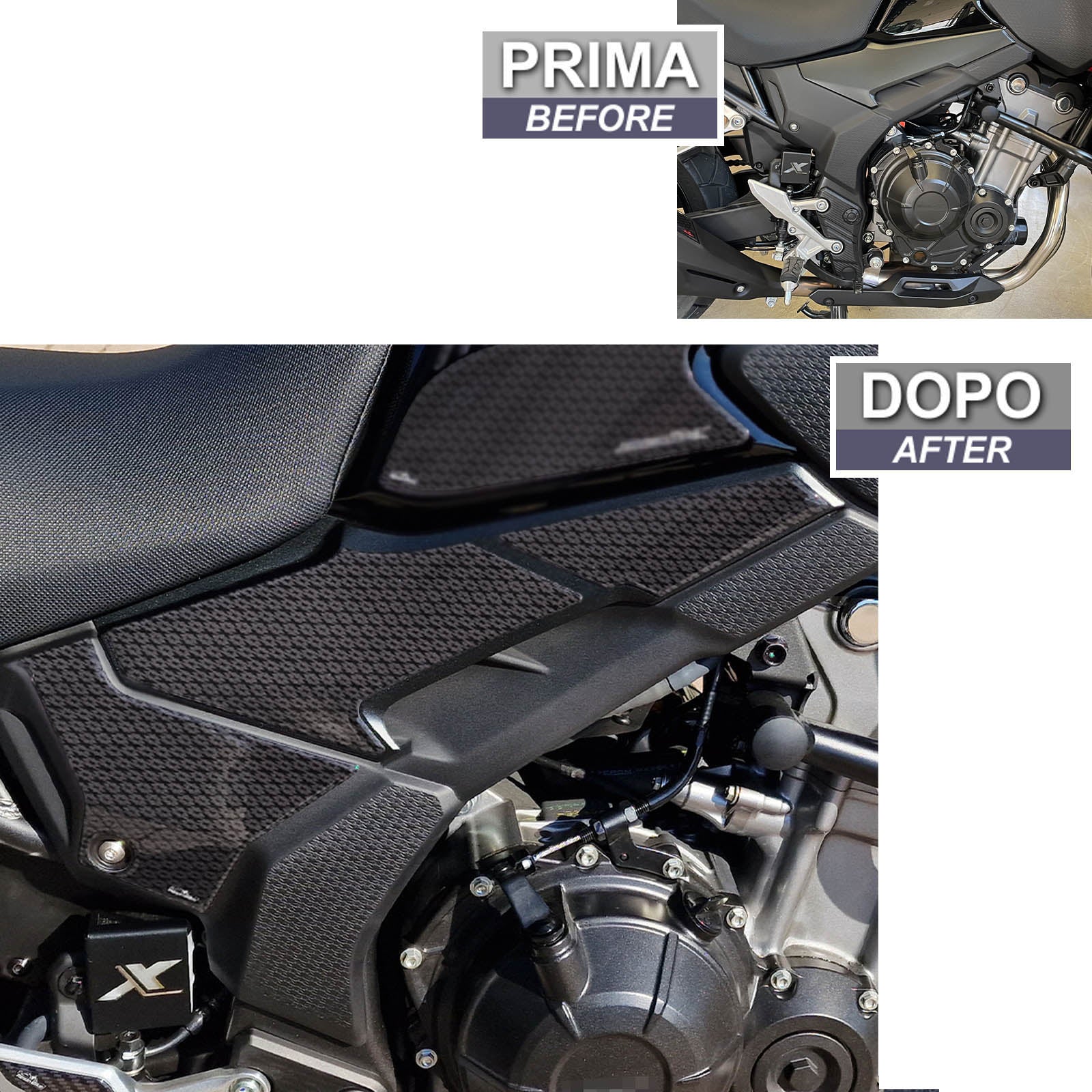 Resin Bike 3D Motorcycle Stickers - Tank Sides | Honda CB 500 X 2021>2023 - Pyramid Motorcycle Accessories