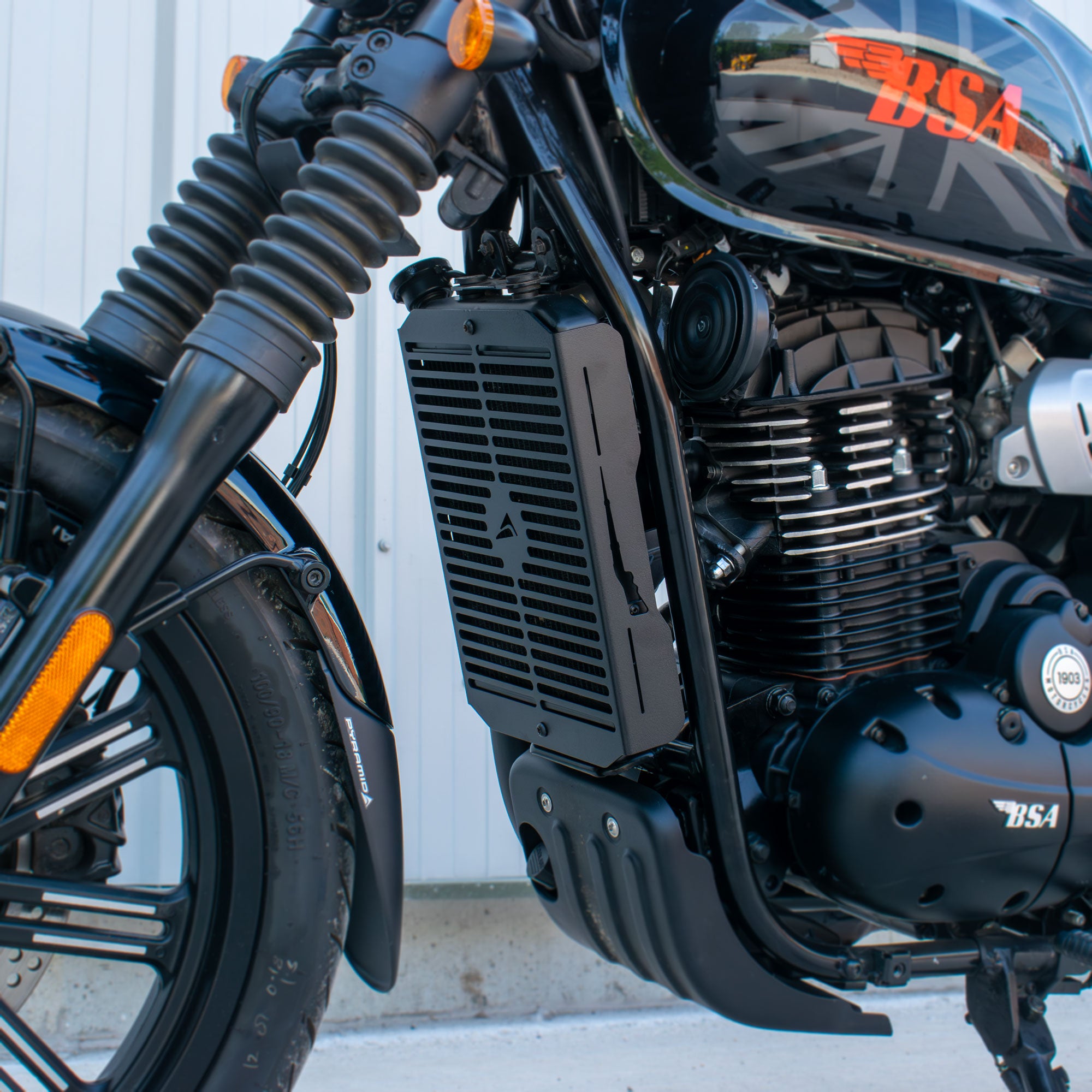 Pyramid Radiator Guard | Matte Black | BSA Bantam 350 2026>Current - Pyramid Motorcycle Accessories