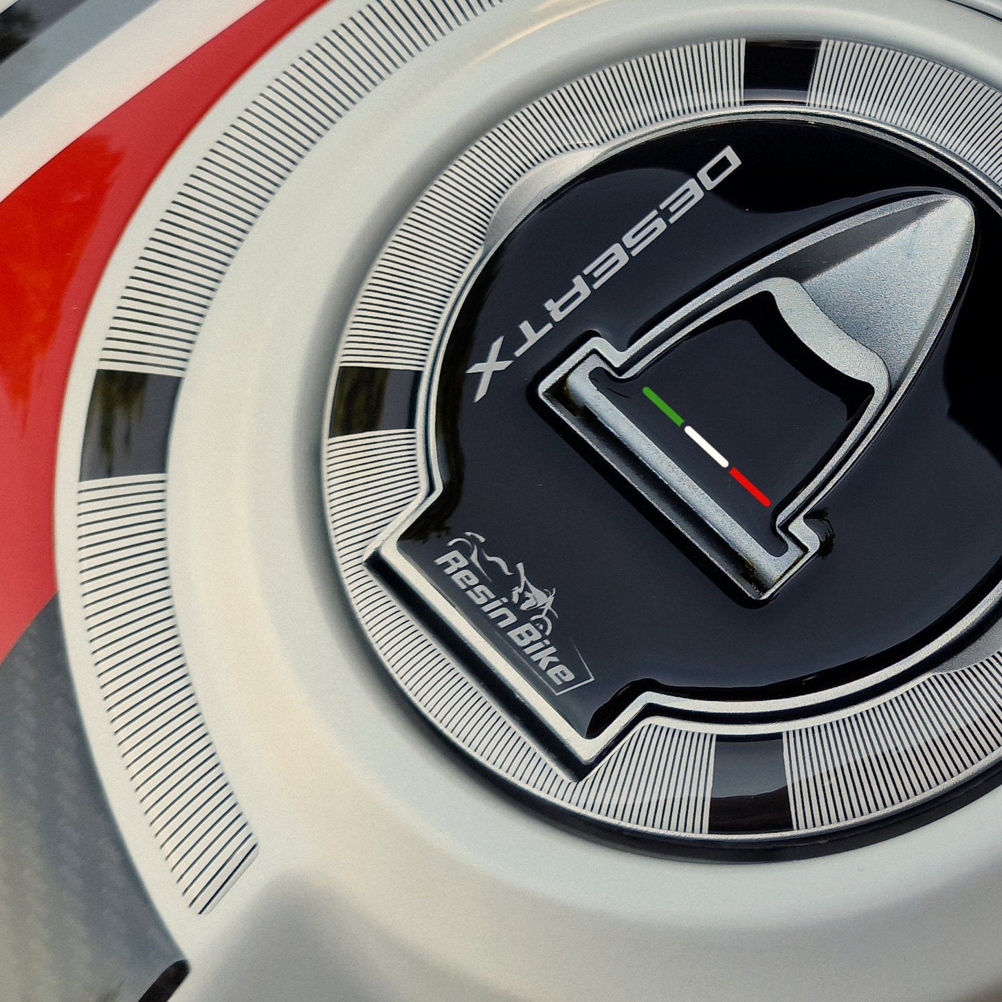 Resin Bike 3D Motorcycle Stickers - Fuel Cap | Ducati Desert X 2022>2026 - Pyramid Motorcycle Accessories