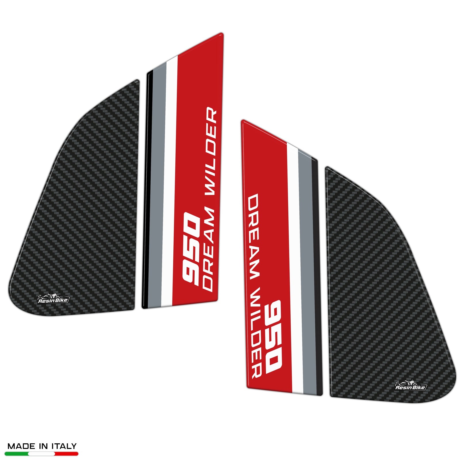 Resin Bike 3D Motorcycle Stickers - Tank Sides | Ducati Desert X 2022>2025 - Pyramid Motorcycle Accessories