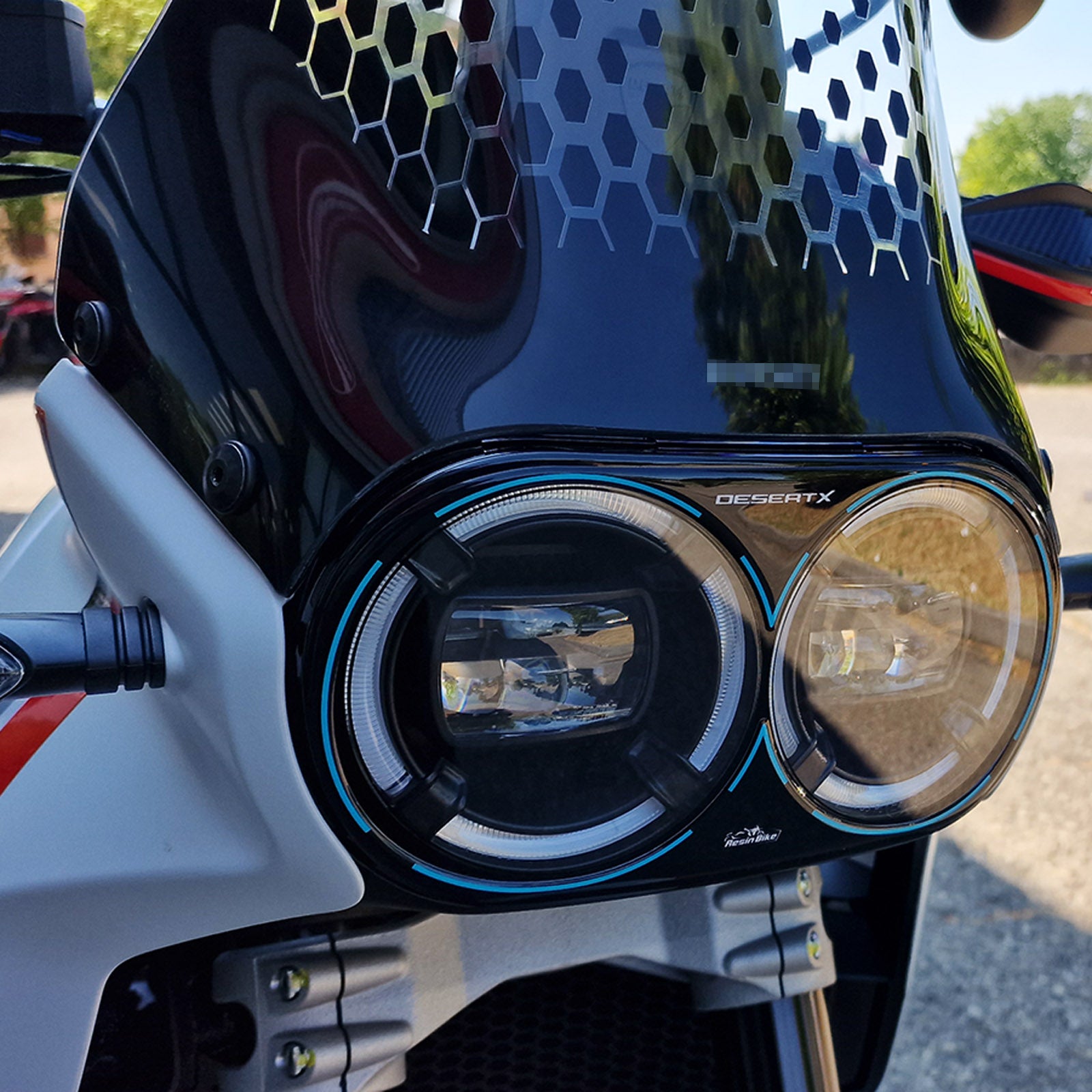 Resin Bike 3D Motorcycle Stickers - Headlight | Ducati Desert X 2022>2026 - Pyramid Motorcycle Accessories