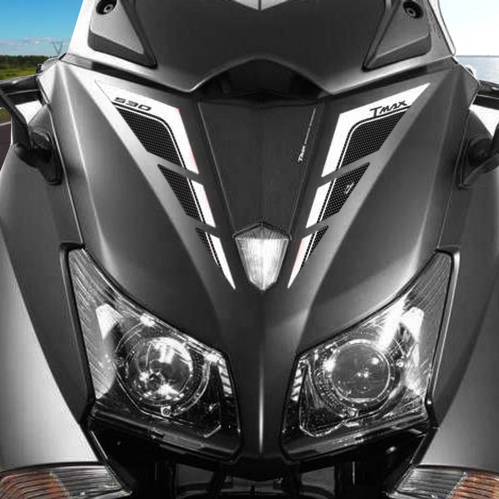 Resin Bike 3D Motorcycle Stickers - Frontal Area | Yamaha TMAX 530 2012>2016 RB-B4P19544 - Pyramid Motorcycle Accessories
