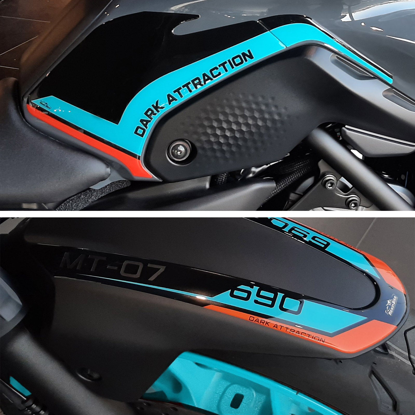 Resin Bike 3D Motorcycle Stickers - Tank Kit | Yamaha MT-07 2021>2024 - Pyramid Motorcycle Accessories