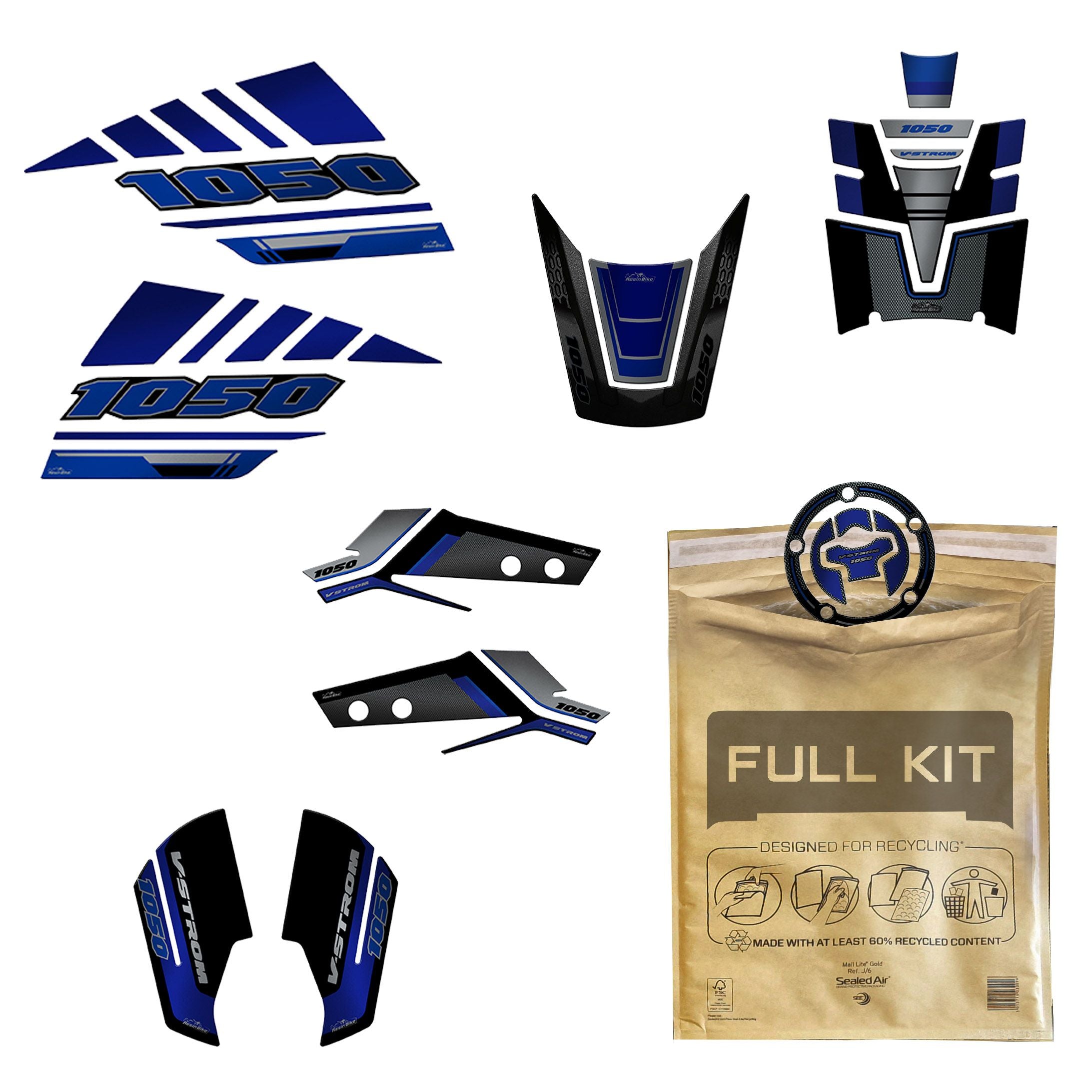 Resin Bike 3D Motorcycle Stickers - Full Kit | Suzuki V-Strom 1050 / 1050XT 2020>2023 RB-1000477400005 - Pyramid Motorcycle Accessories